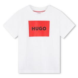 Hugo Cotton Large Box Logo T Shirt Juniors