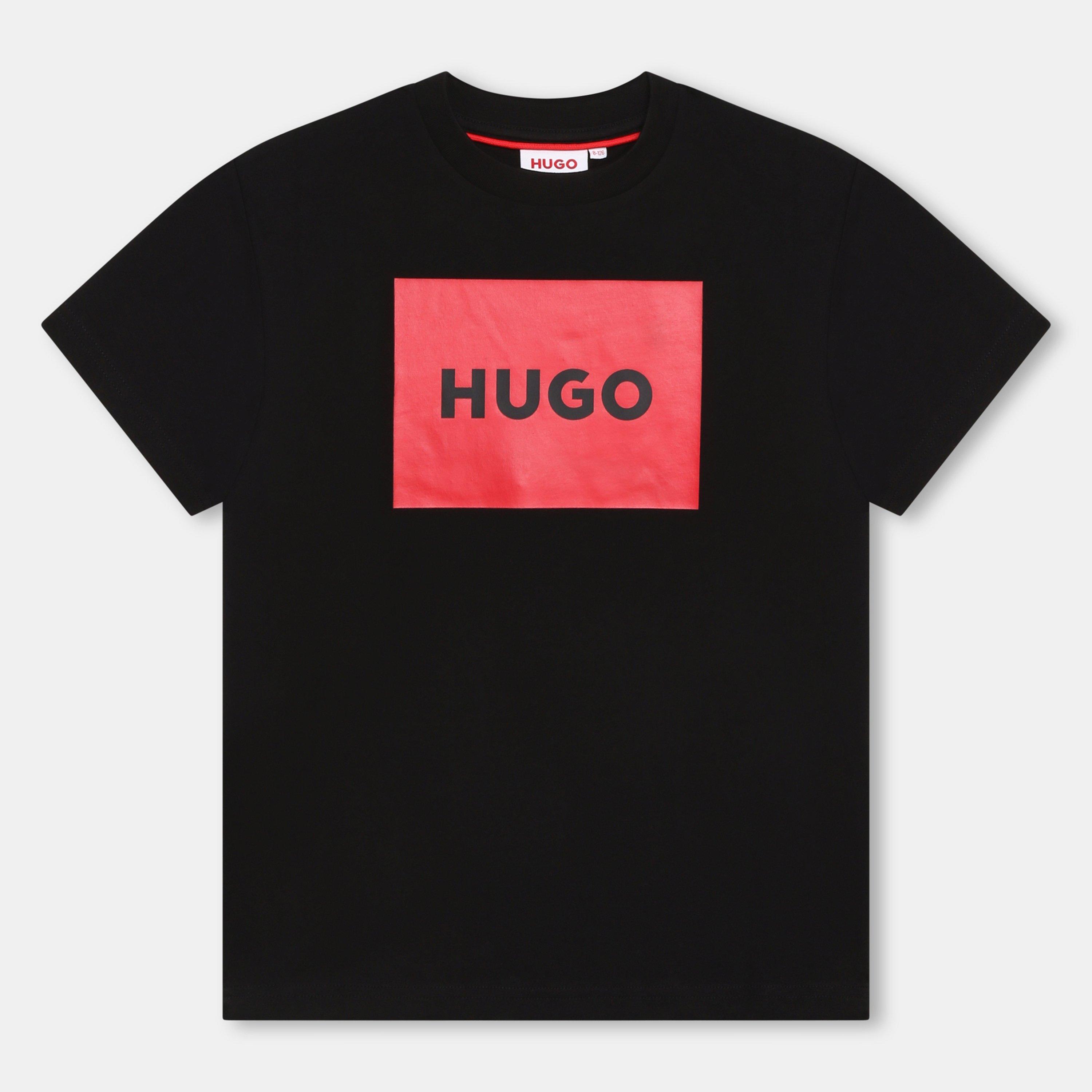 Black 09B - Hugo - Unisex Kids Big Logo Cotton Short Sleeve T-Shirt - 1