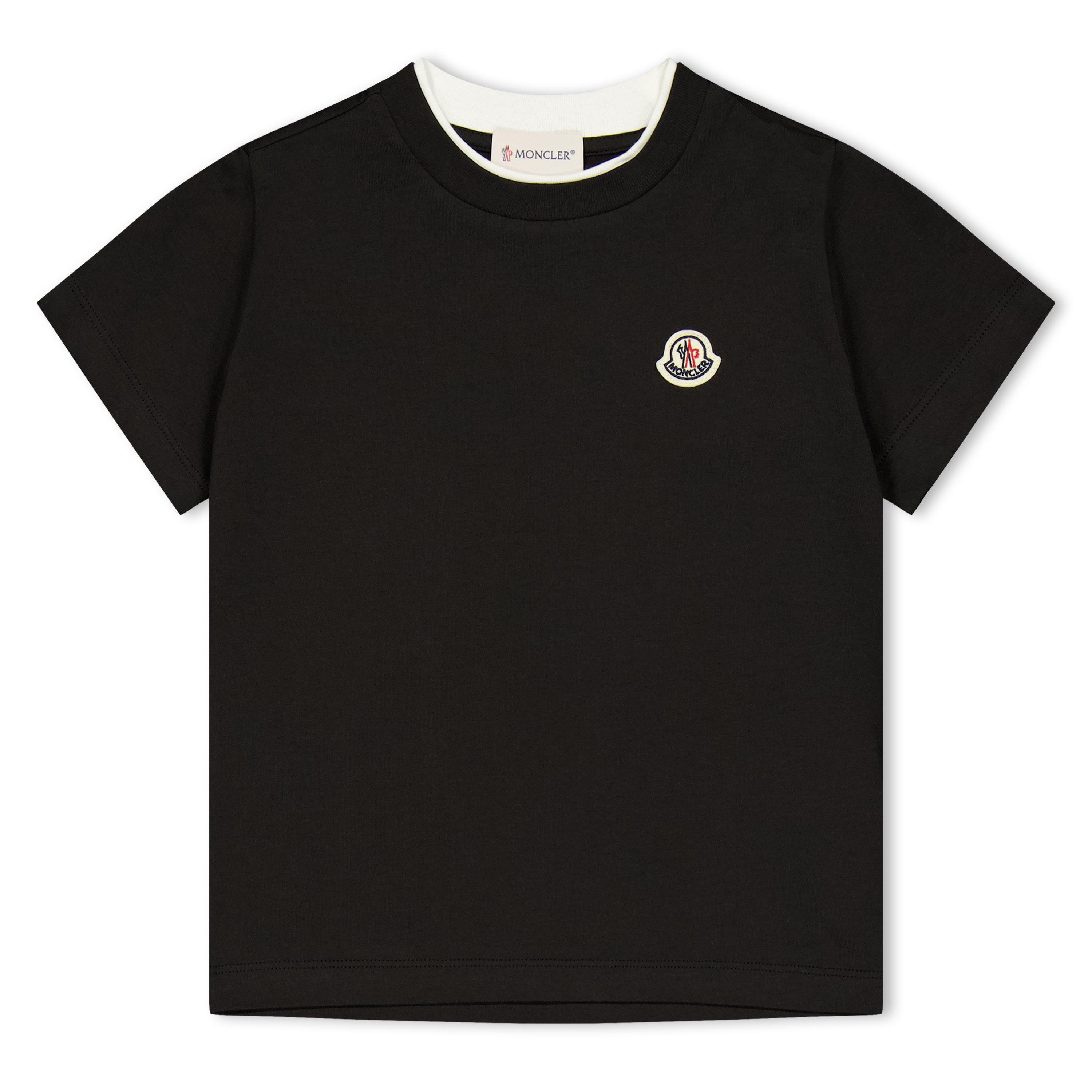 Moncler Moncler Logo Tee Jn64 - Black 999 - Size 8Y