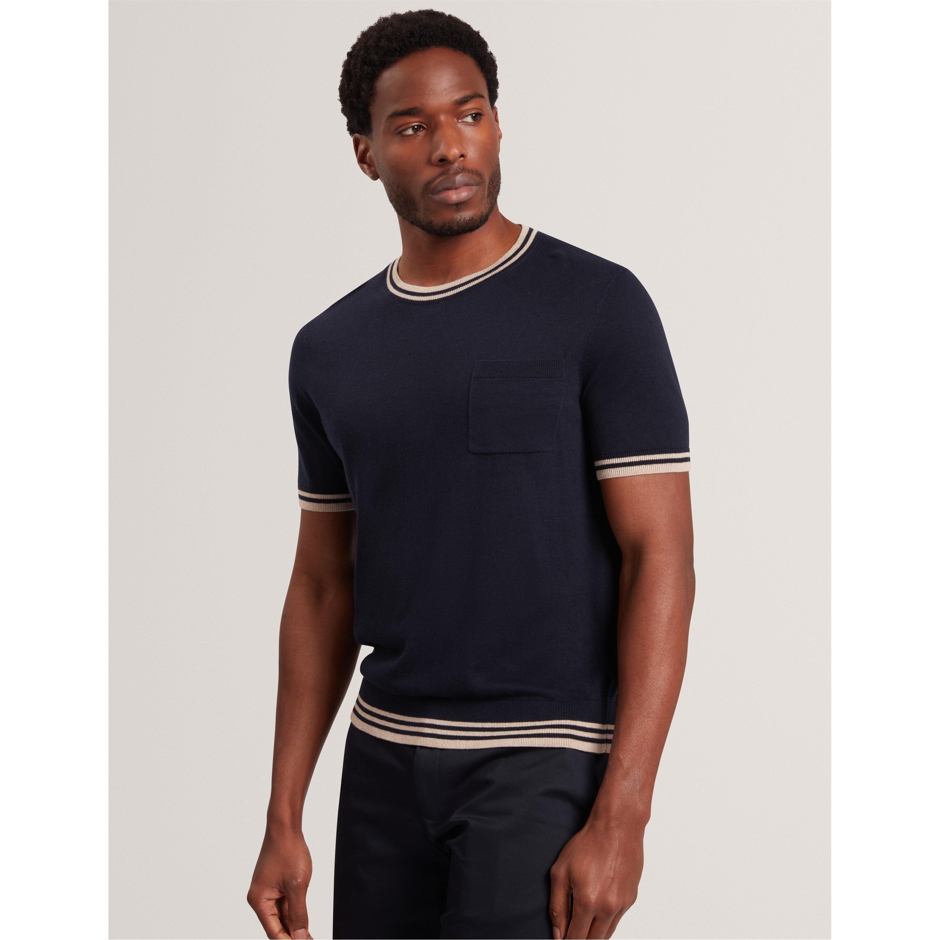 Navy - Ted Baker - Ted SS Linen Blend T Sn62 - 2