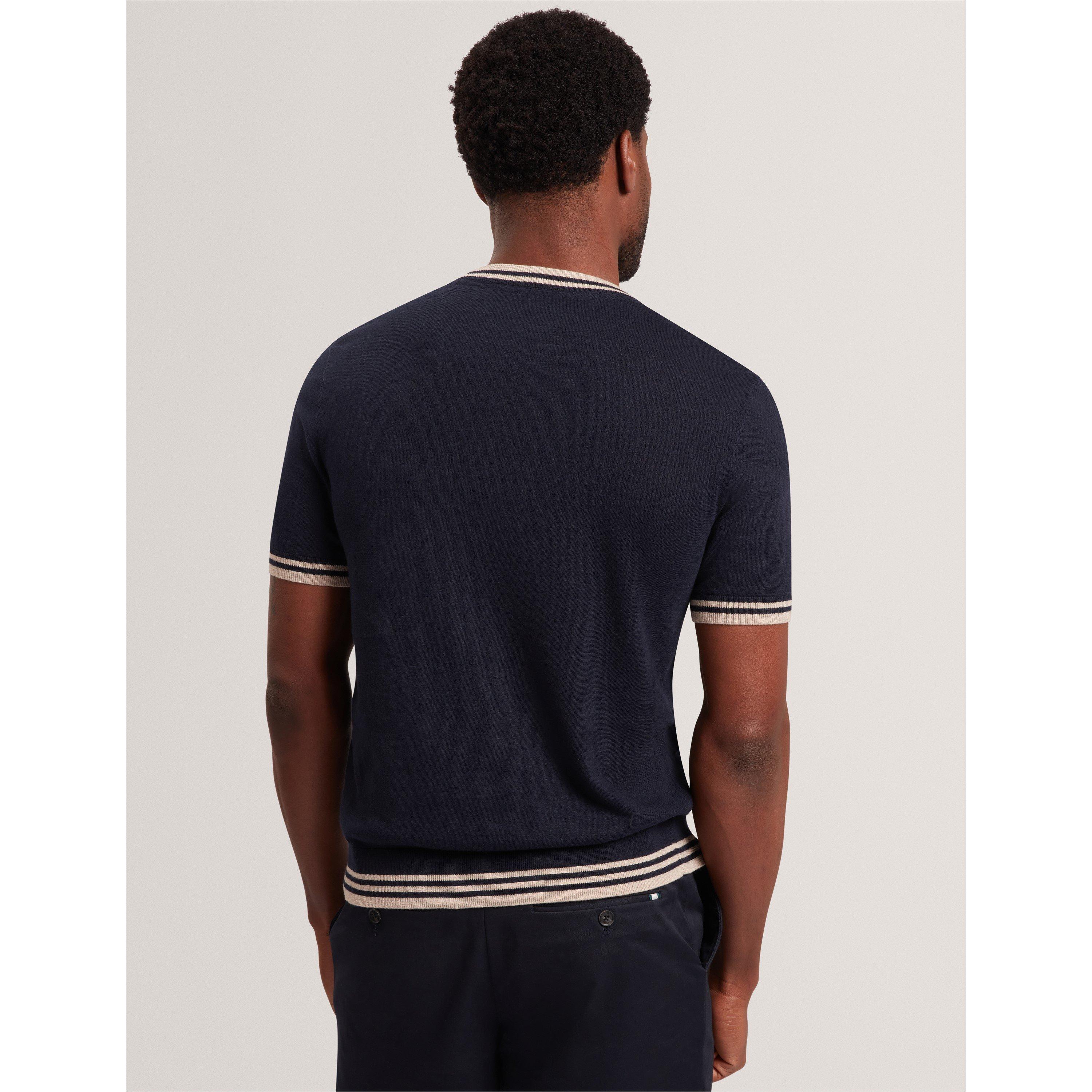 Navy - Ted Baker - Ted SS Linen Blend T Sn62 - 3