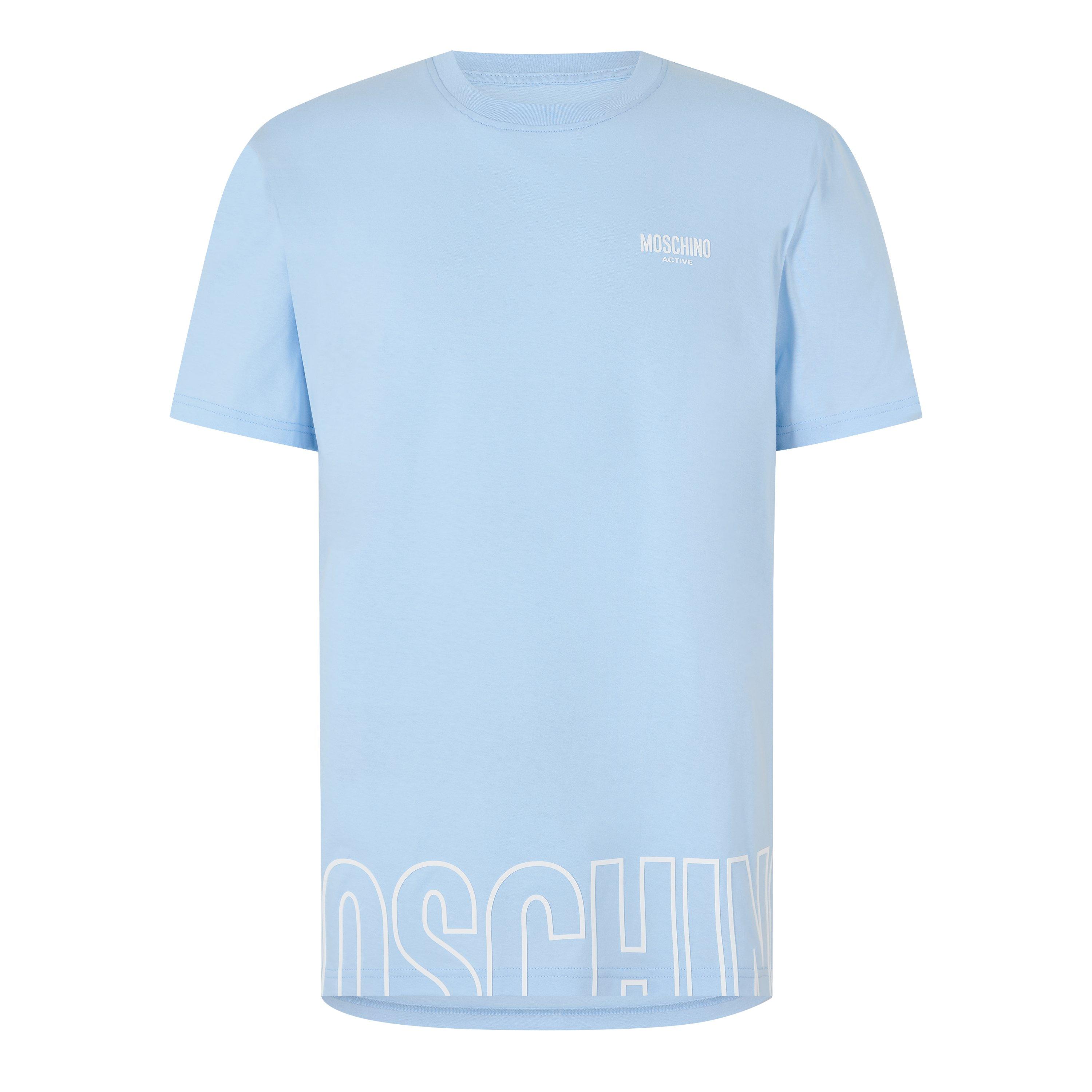 Moschino Men's T-Shirt - Light Blue - XL