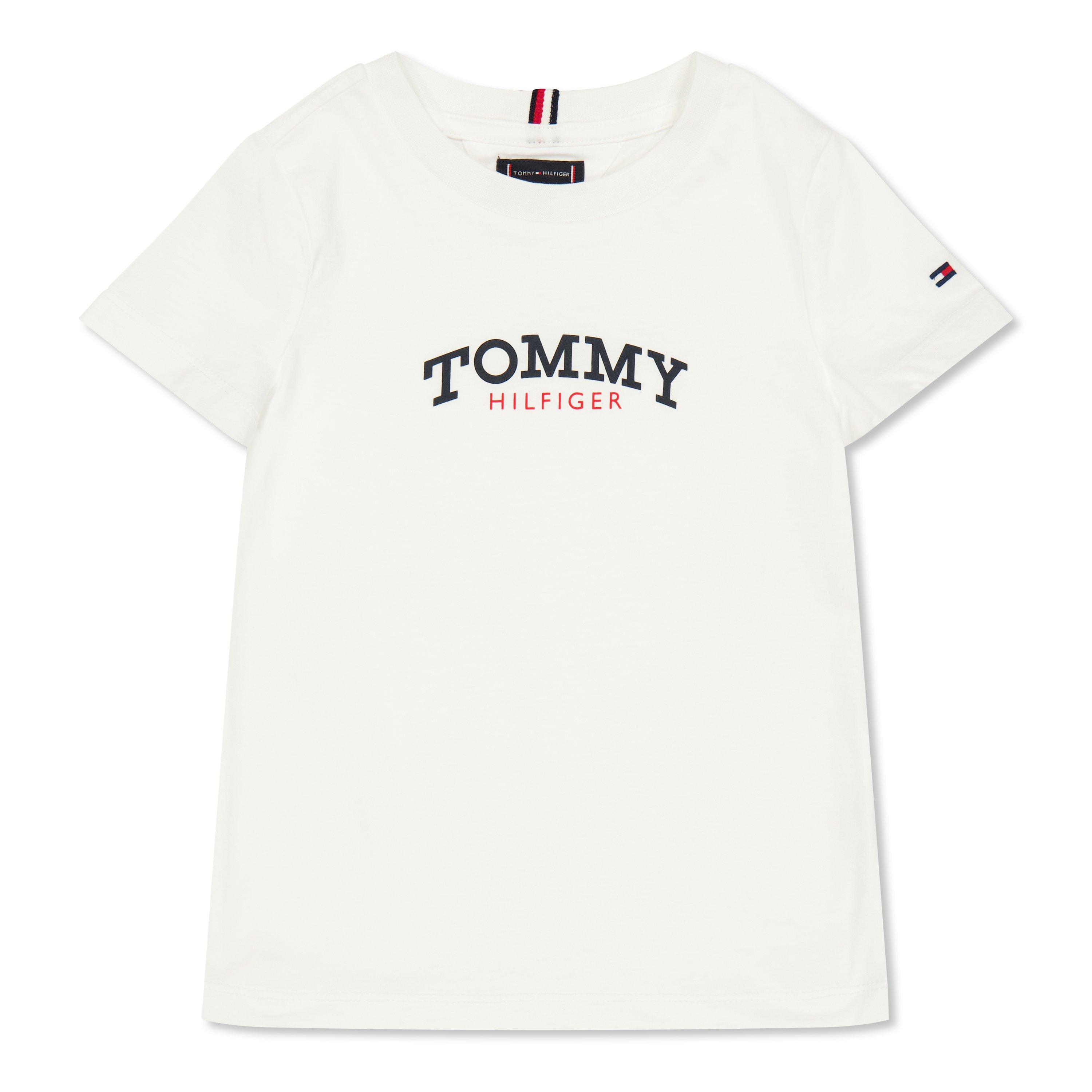 Tommy Hilfiger Boys Kids' Mono T-Shirt - White Ybr - 12Y