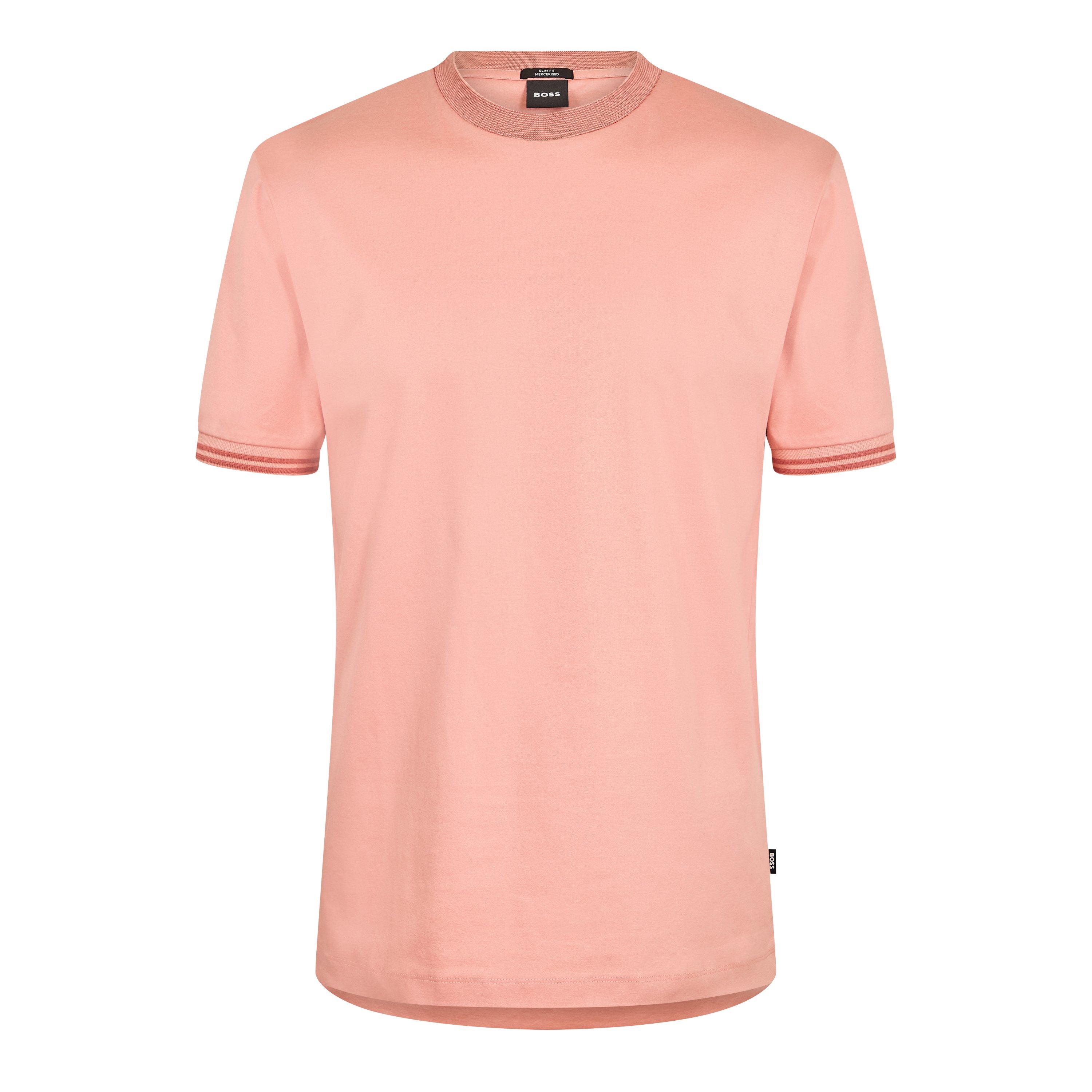 Light Pink 686 - Boss - Mens BOSS BLACK Tessler Short Sleeve Cotton T-Shirt - Regular Fit - 1