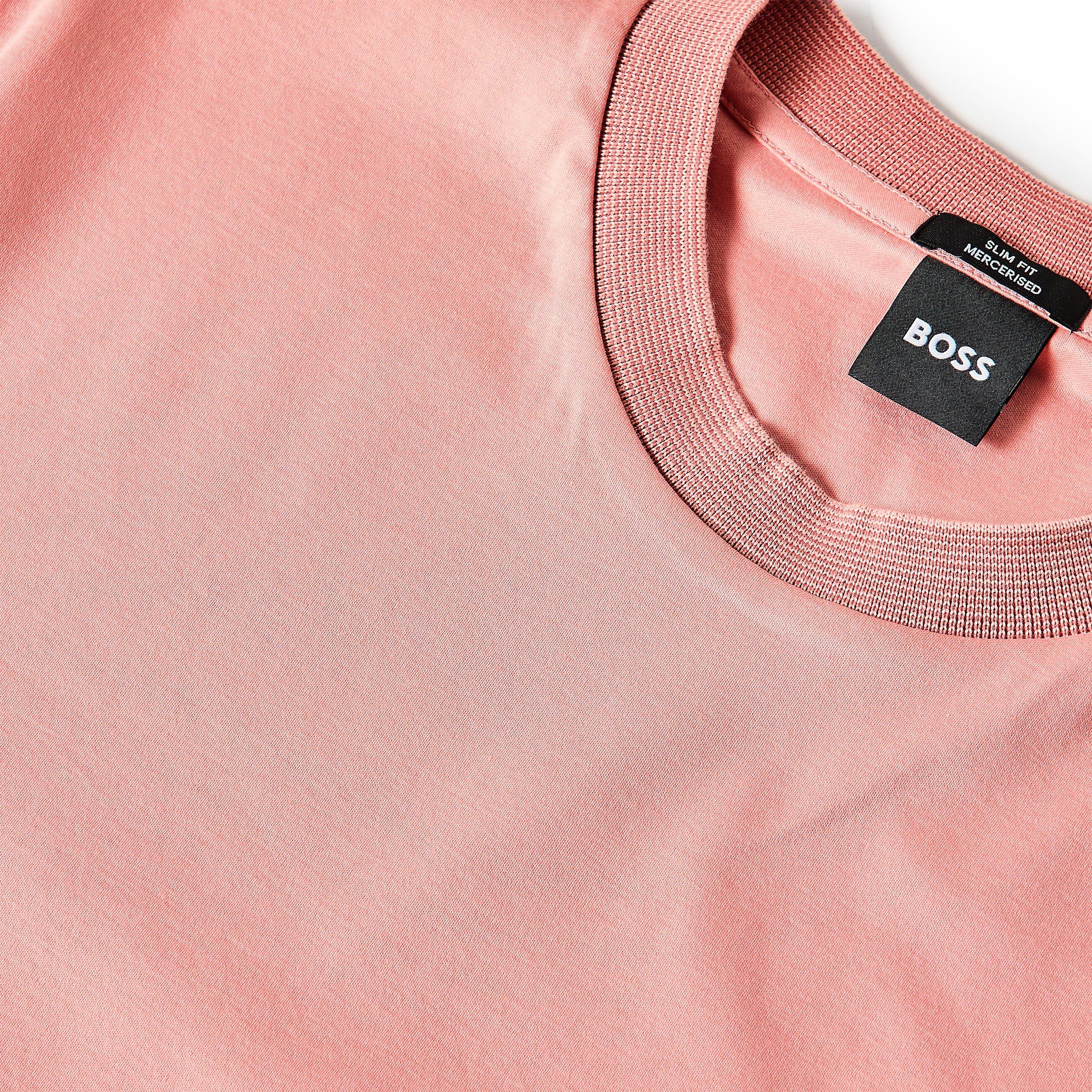 Light Pink 686 - Boss - Mens BOSS BLACK Tessler Short Sleeve Cotton T-Shirt - Regular Fit - 5