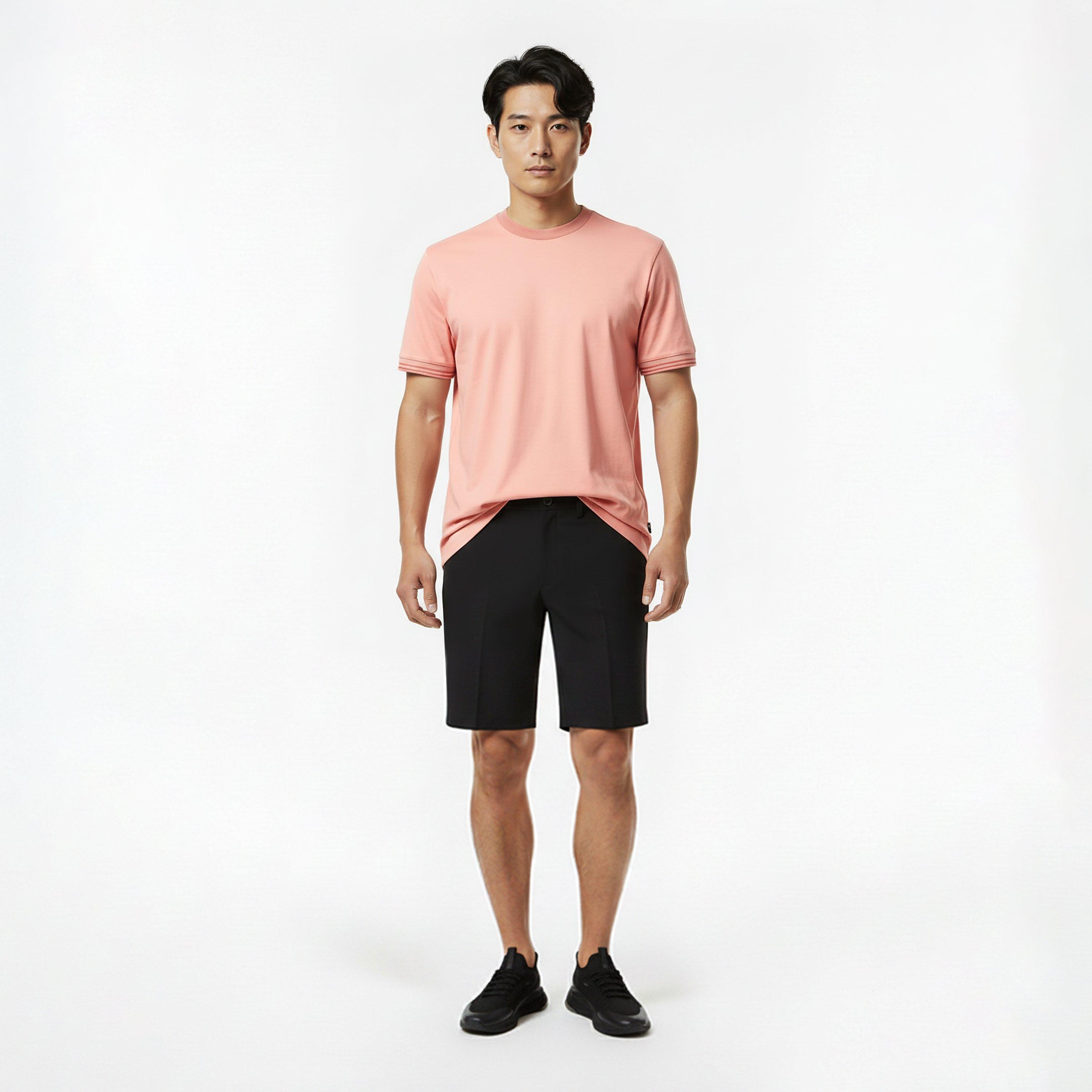 Light Pink 686 - Boss - Mens BOSS BLACK Tessler Short Sleeve Cotton T-Shirt - Regular Fit - 6