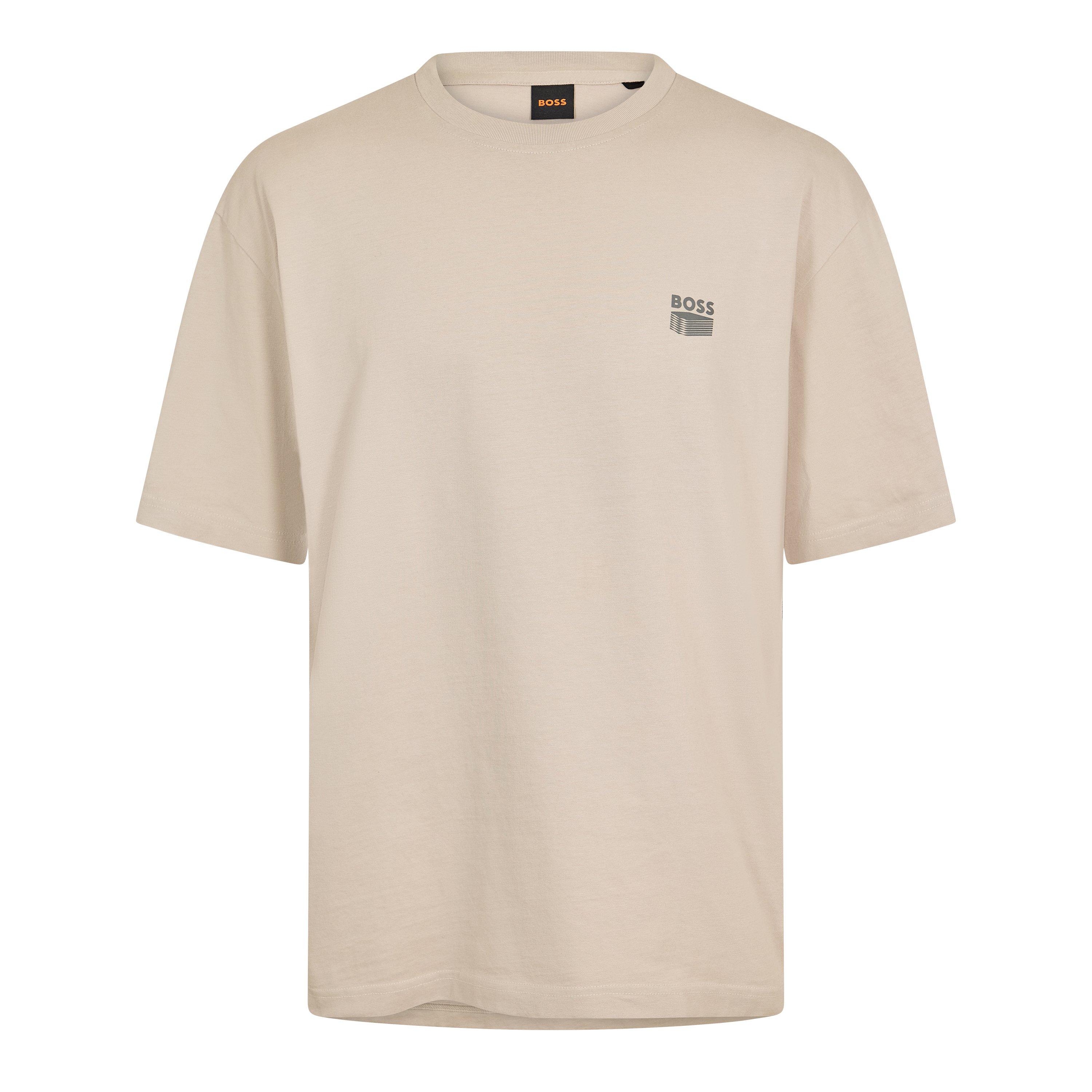 Boss BOSS ORANGE Cotton-jersey T-shirt with Printed Brutalism Artwork - Light Grey 070 - M