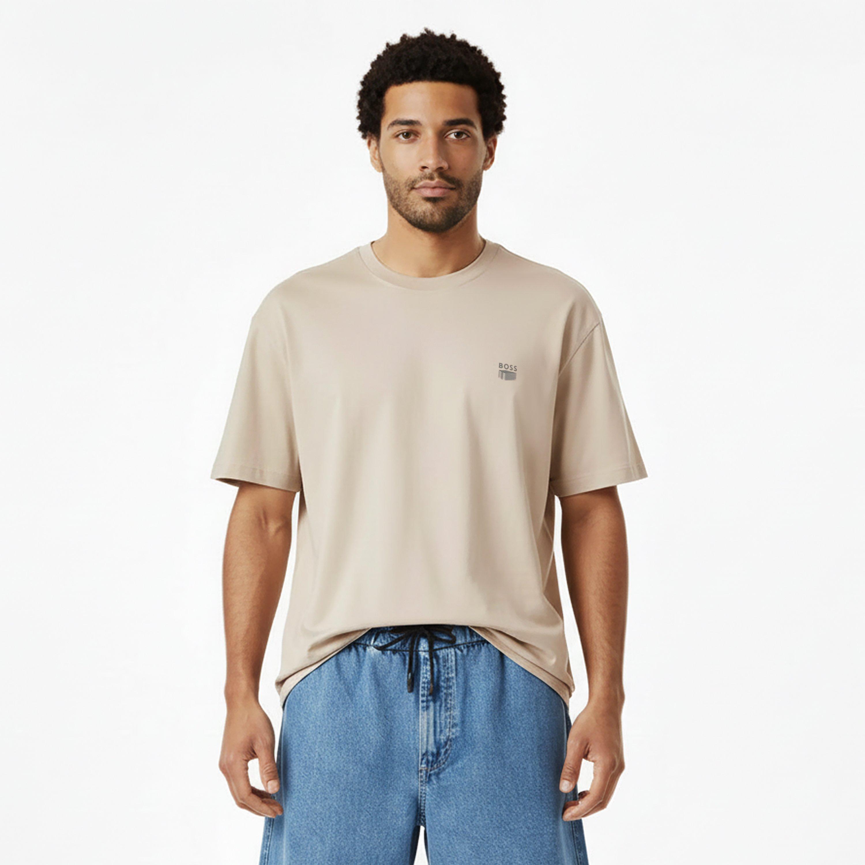 Light Grey 070 - Boss - BOSS ORANGE Cotton-jersey T-shirt with Printed Brutalism Artwork - 3