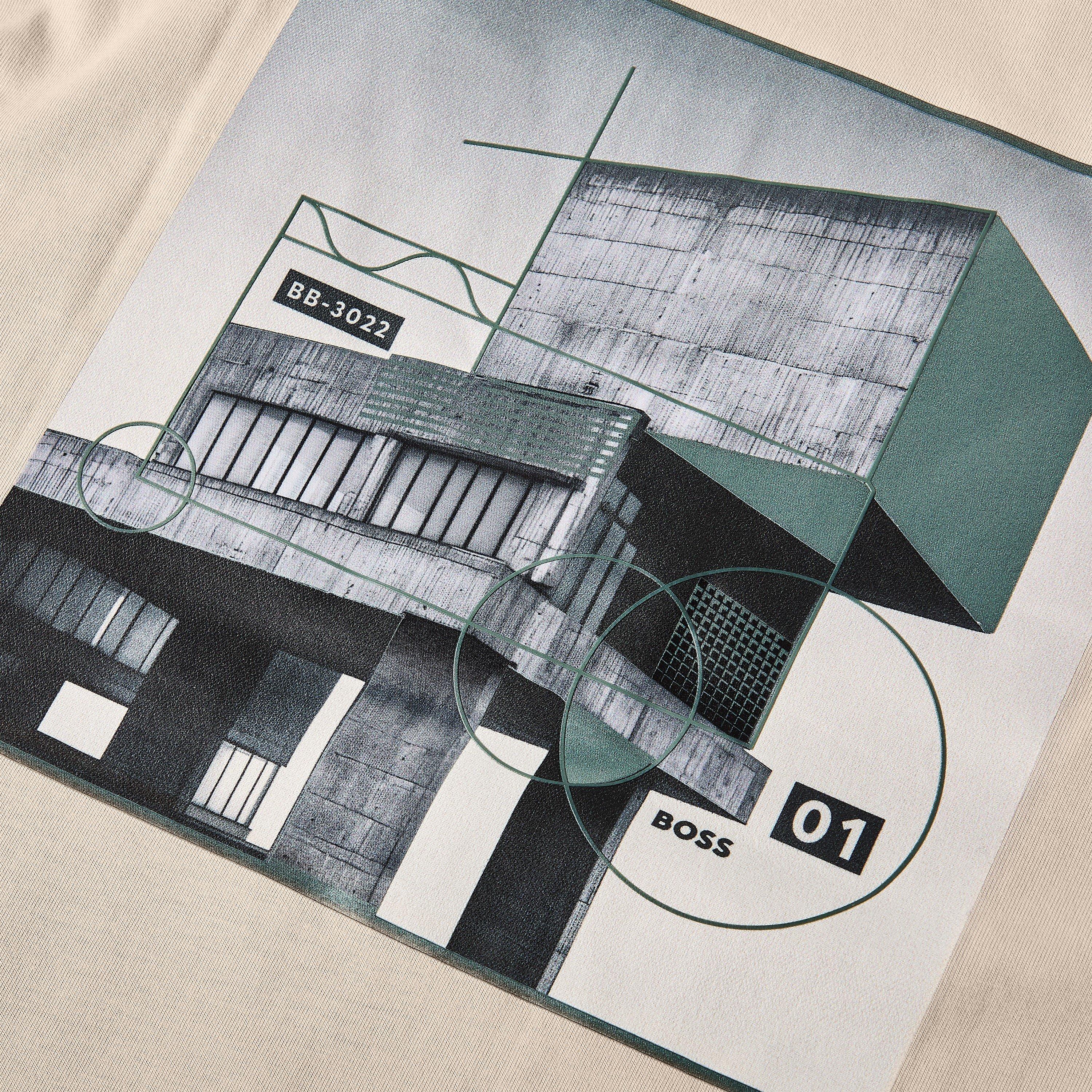 Light Grey 070 - Boss - BOSS ORANGE Cotton-jersey T-shirt with Printed Brutalism Artwork - 5