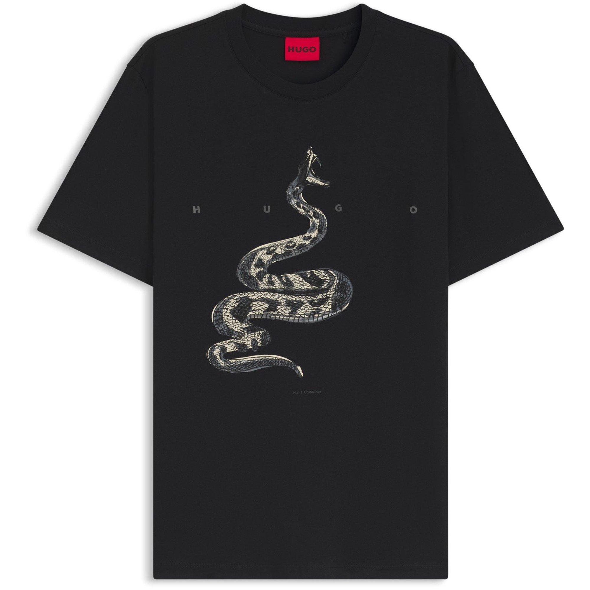 Hugo HUGO Cotton-jersey T-shirt with spaced-out logo - Black 001 - Size 2XL