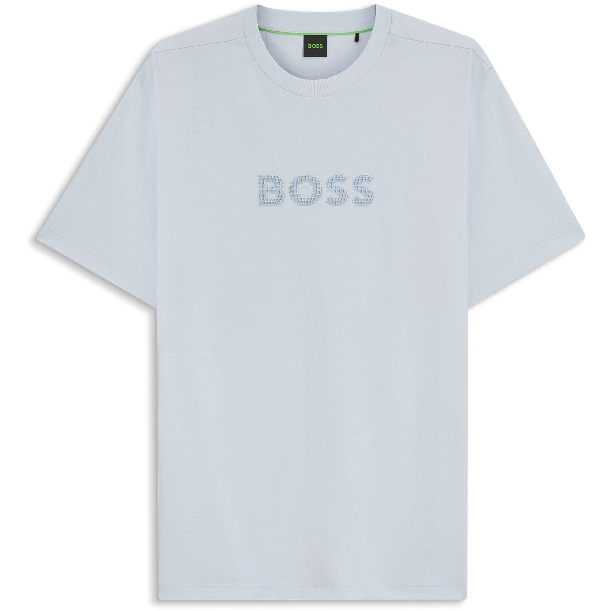 Boss Mens BOSS GREEN T-Shirt with Logo Detail (Terrace) - Open Blue 460 - M