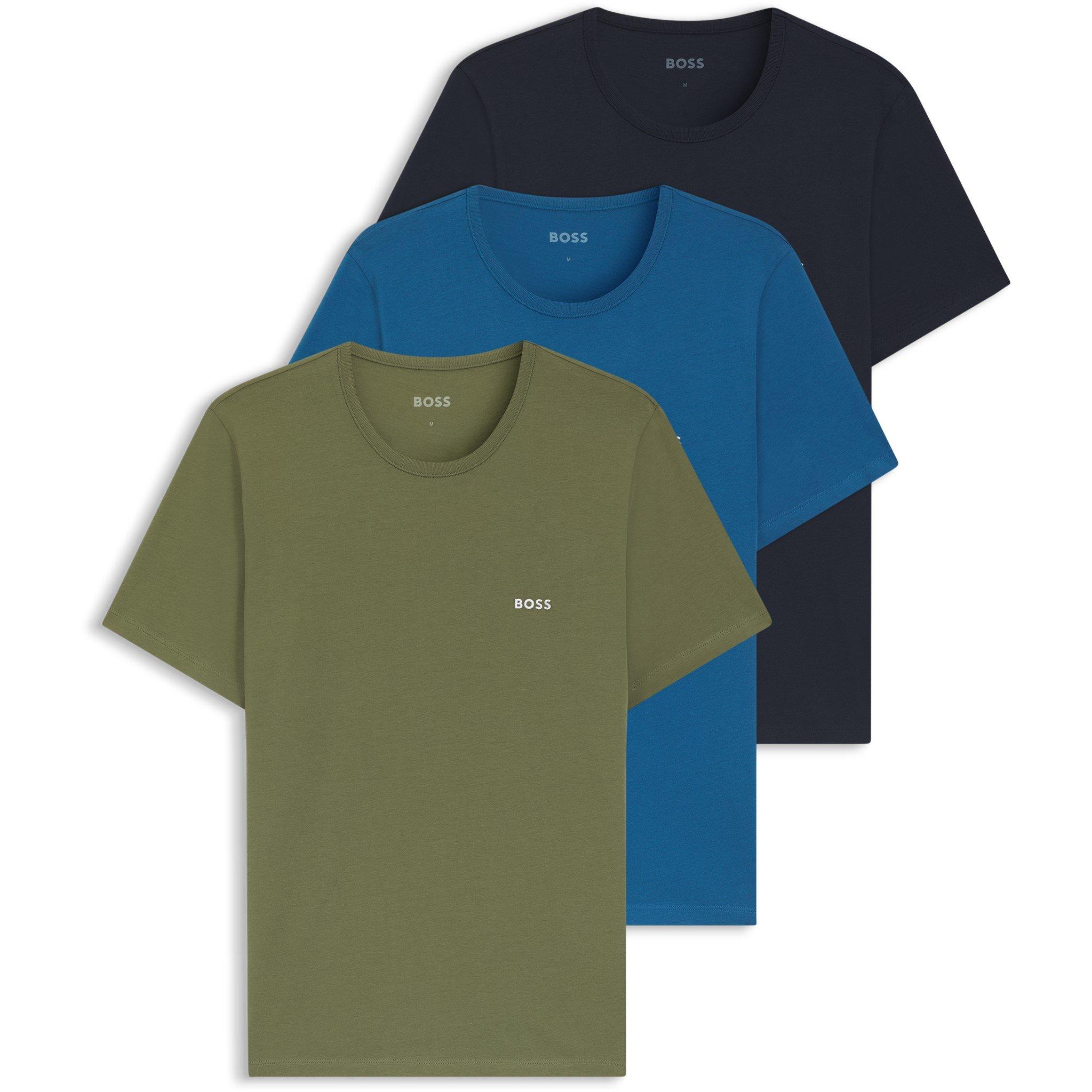 Boss 3-pack T-Shirts - Green/Navy/Blue - L