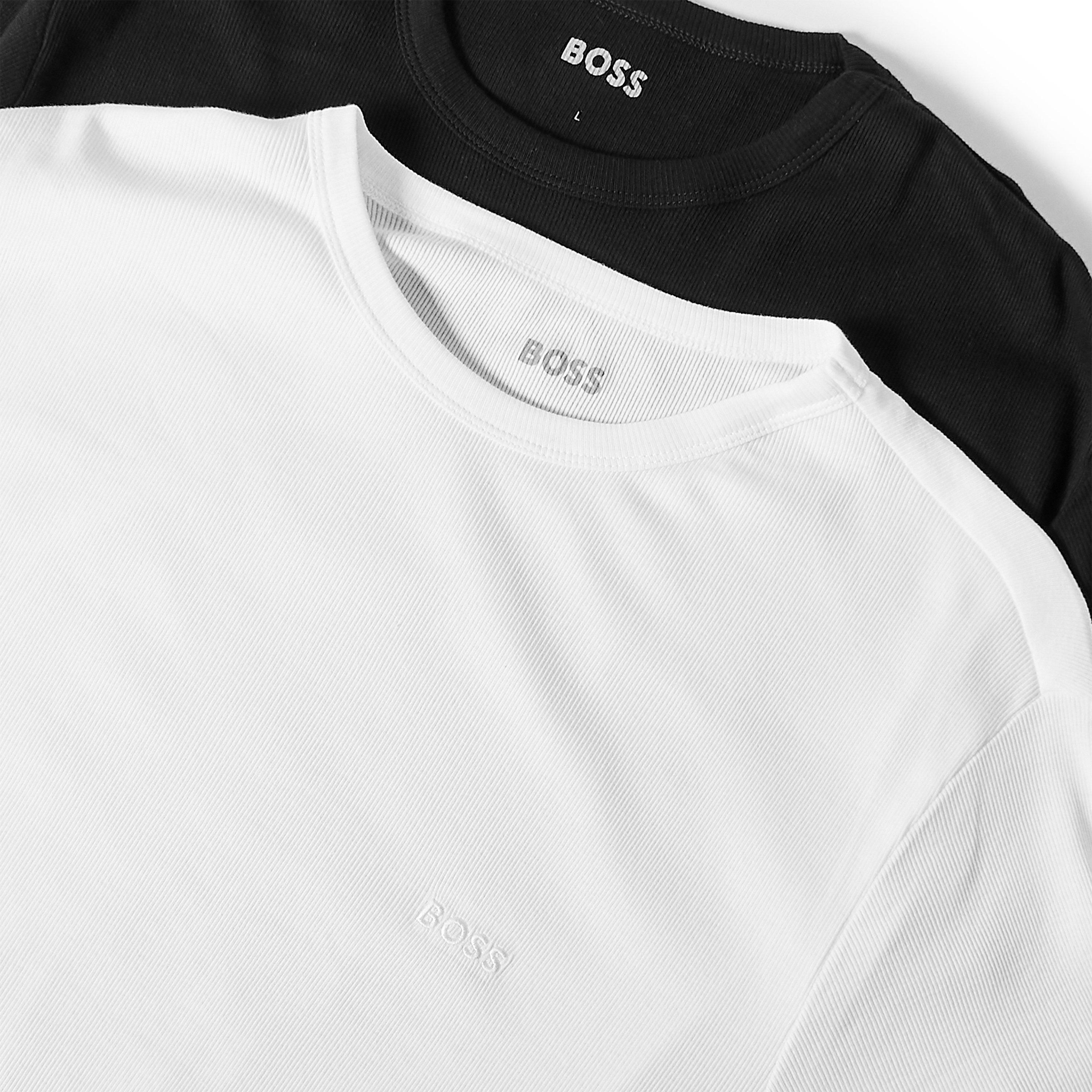 Wht/Blk 980 - Boss - BW RN Rib Tee 2Pk Sn63 - 5