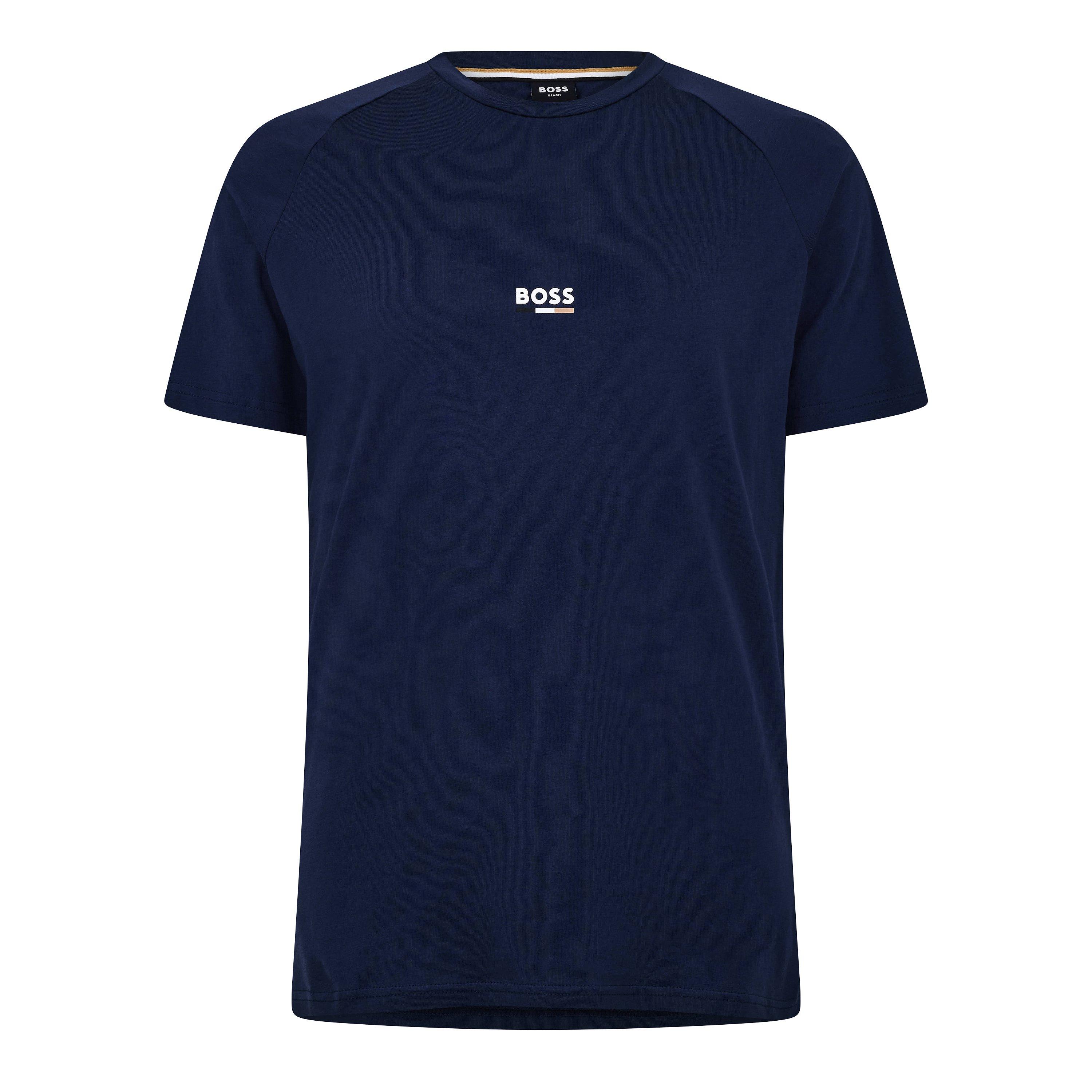 Boss Mens BOSS Bodywear Short Sleeve T-Shirt with Logo Detail - Navy 415 - L