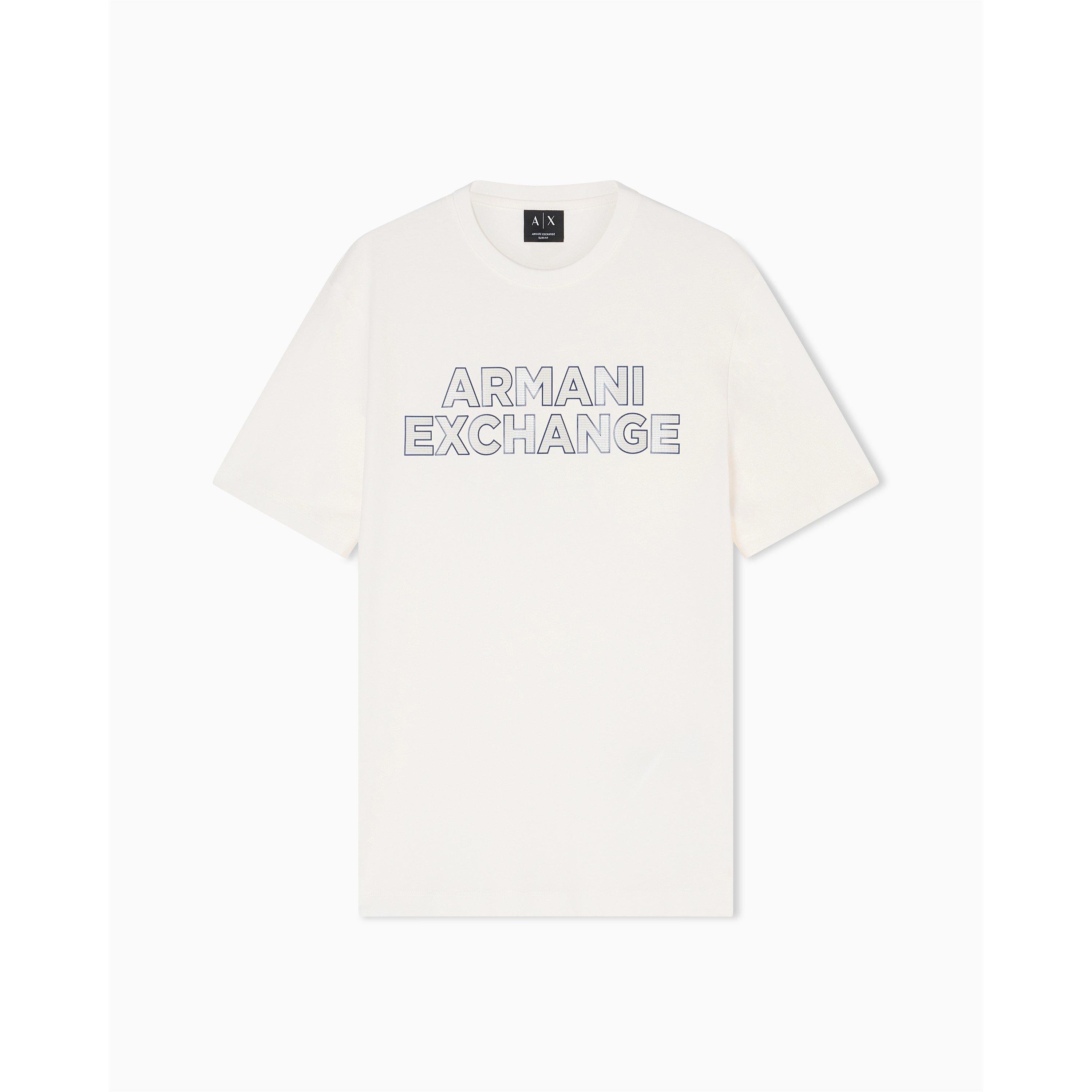 Armani Exchange Men's Off White T-Shirt - L