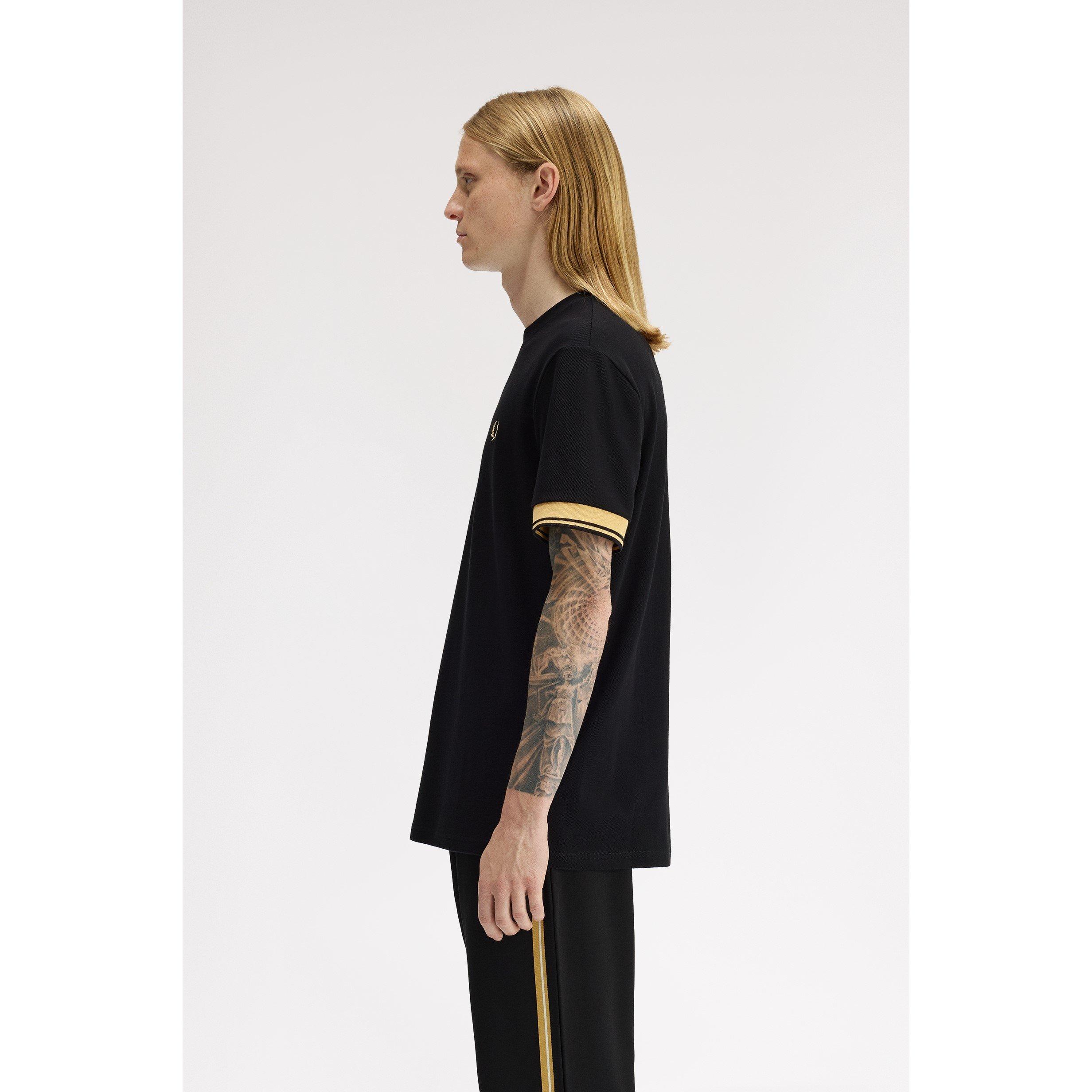Black 90A - Fred Perry - Fred Tipped Cuff T Sn62 - 4