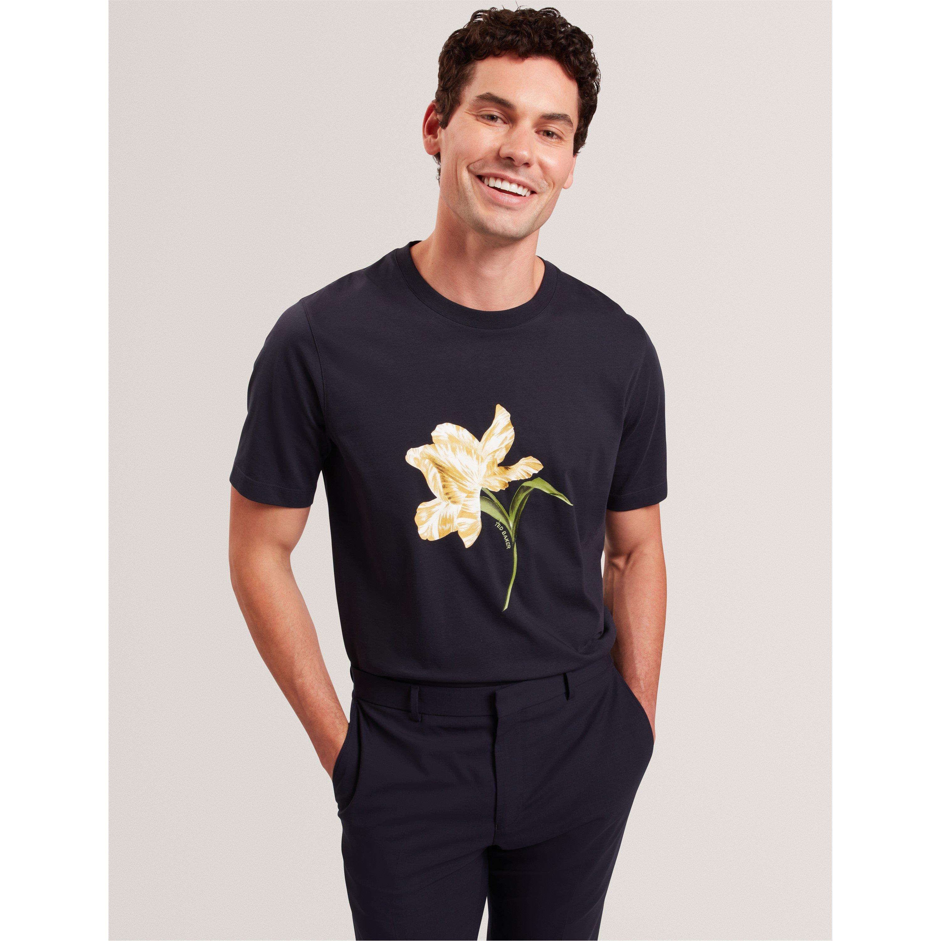 Navy - Ted Baker - Ted Flower Tshirt Sn61 - 2