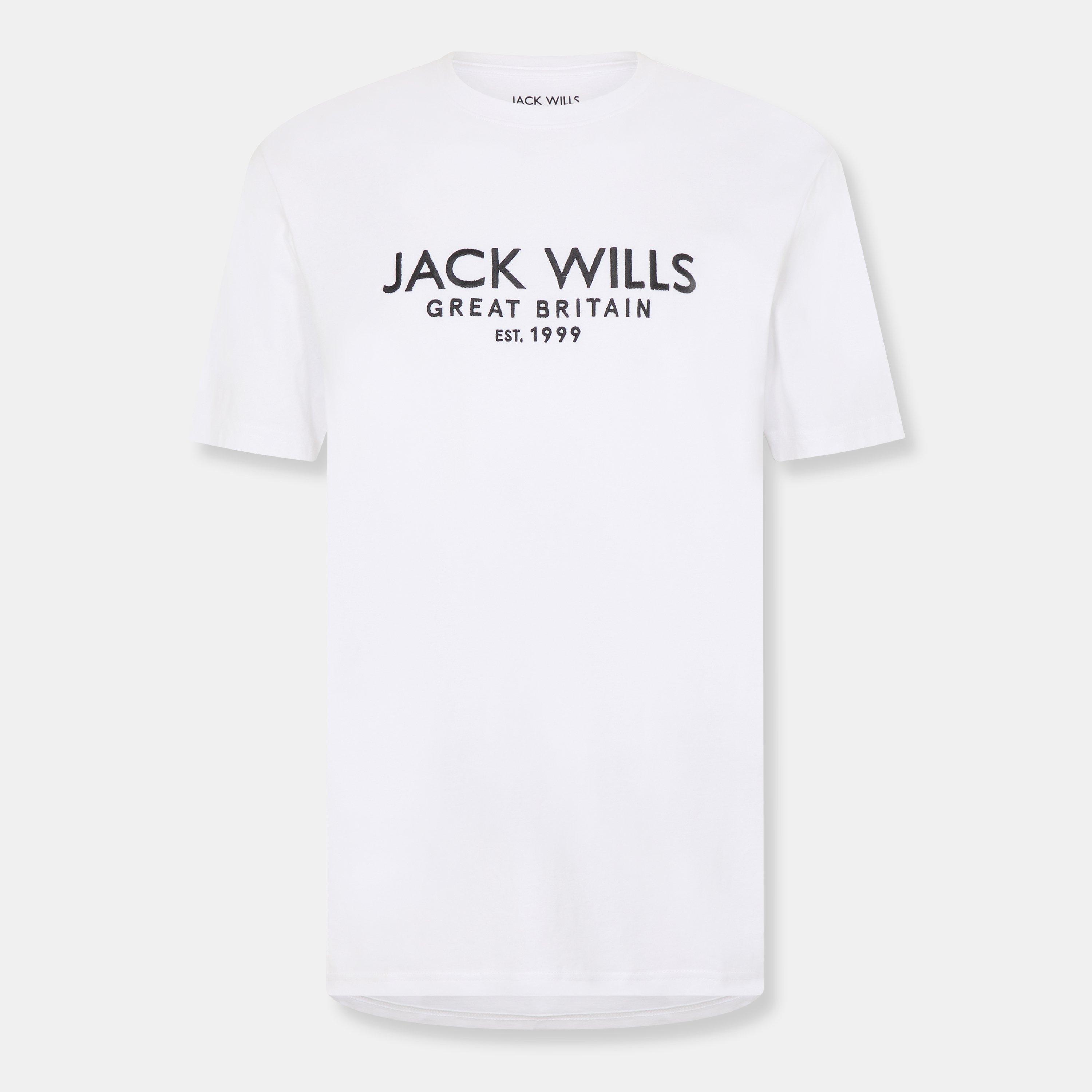 White - Jack Wills - Carnaby Logo T-shirt Mens - 1