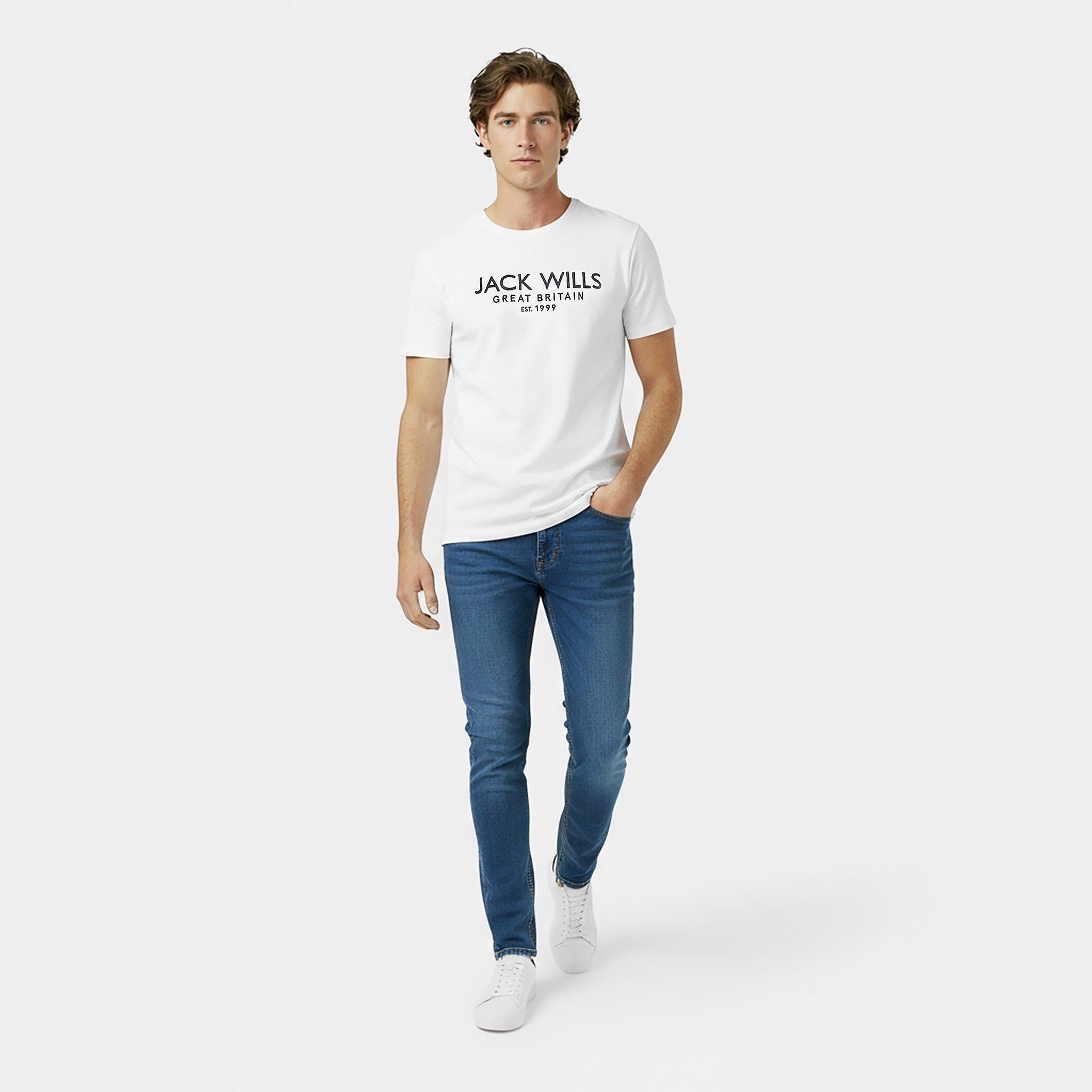 White - Jack Wills - JW Carnaby Logo T-shirt Mens - 5