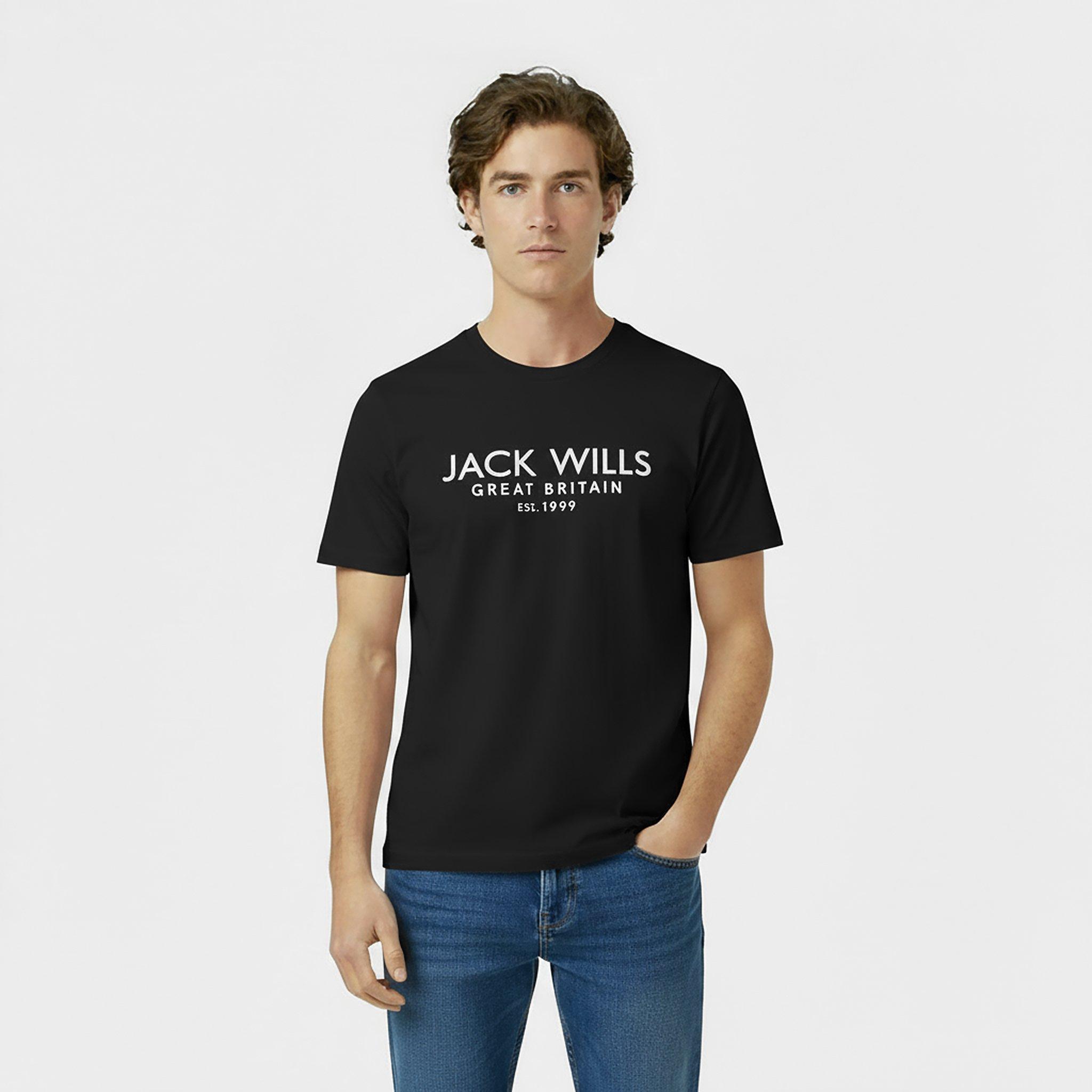 Black - Jack Wills - Carnaby Logo T-shirt Mens - 3