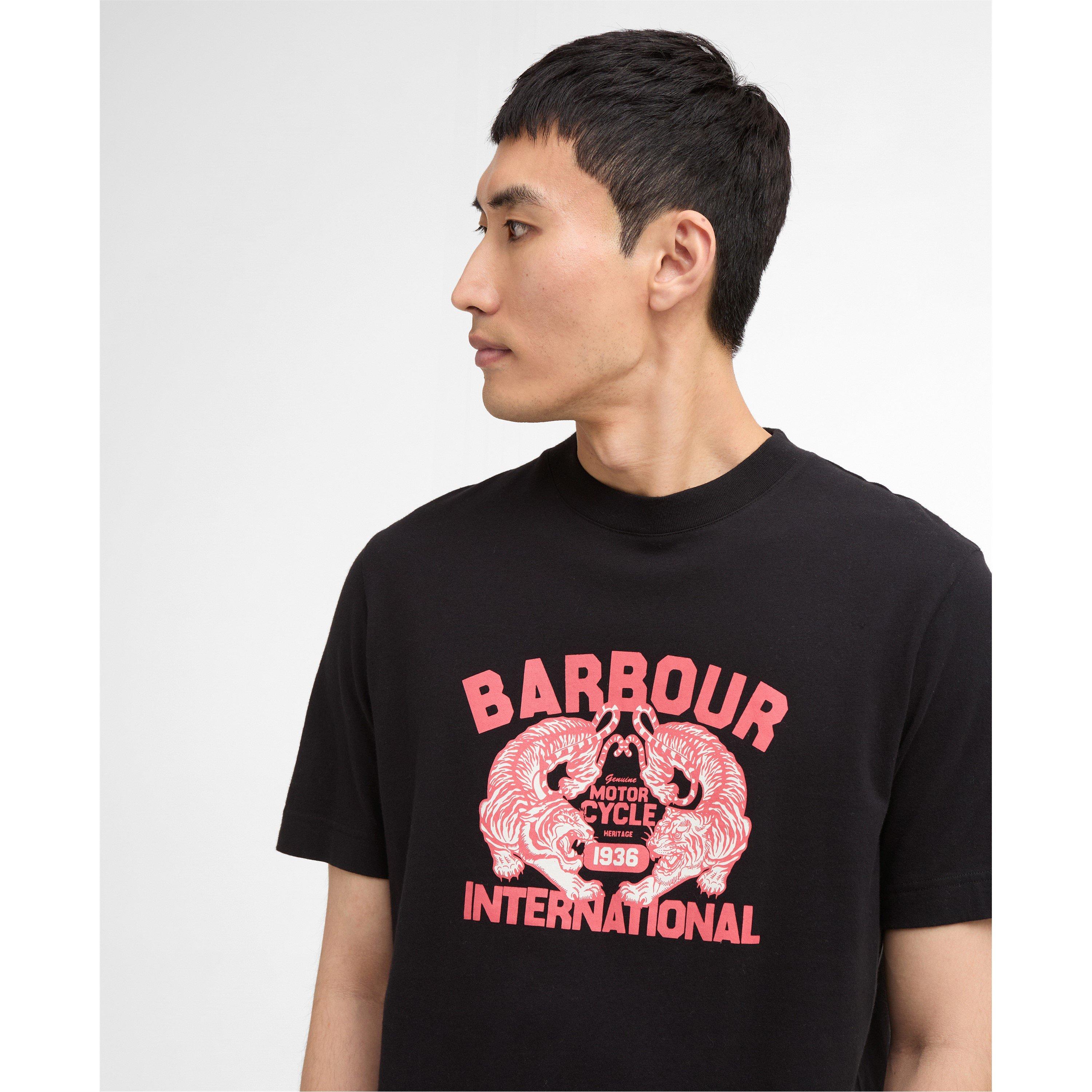 Black BK11 - Barbour International - Mens Talisman Graphic T-Shirt - 4