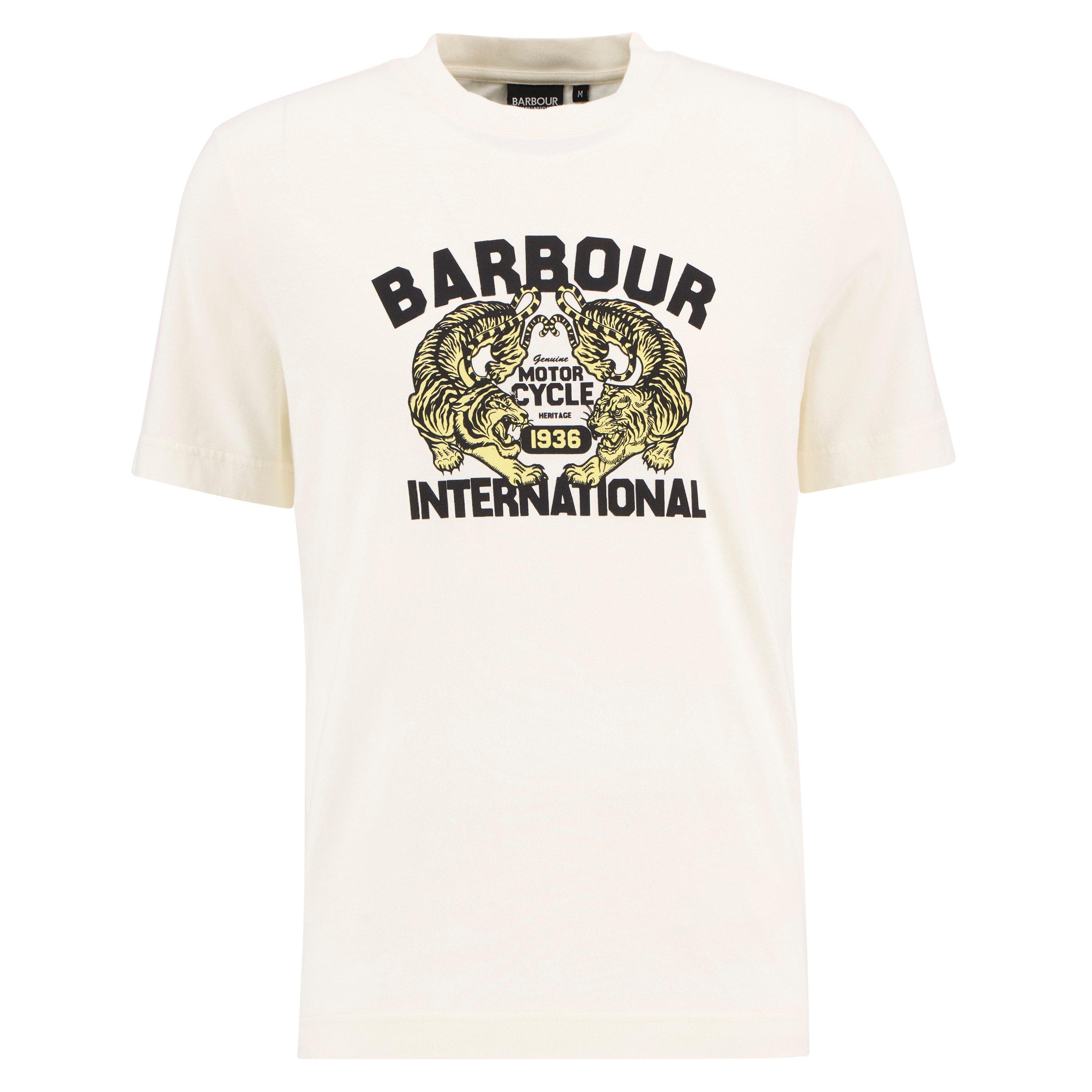 Barbour International Men's Whspr Wht Wh32 Talisman Graphic T-Shirt - L
