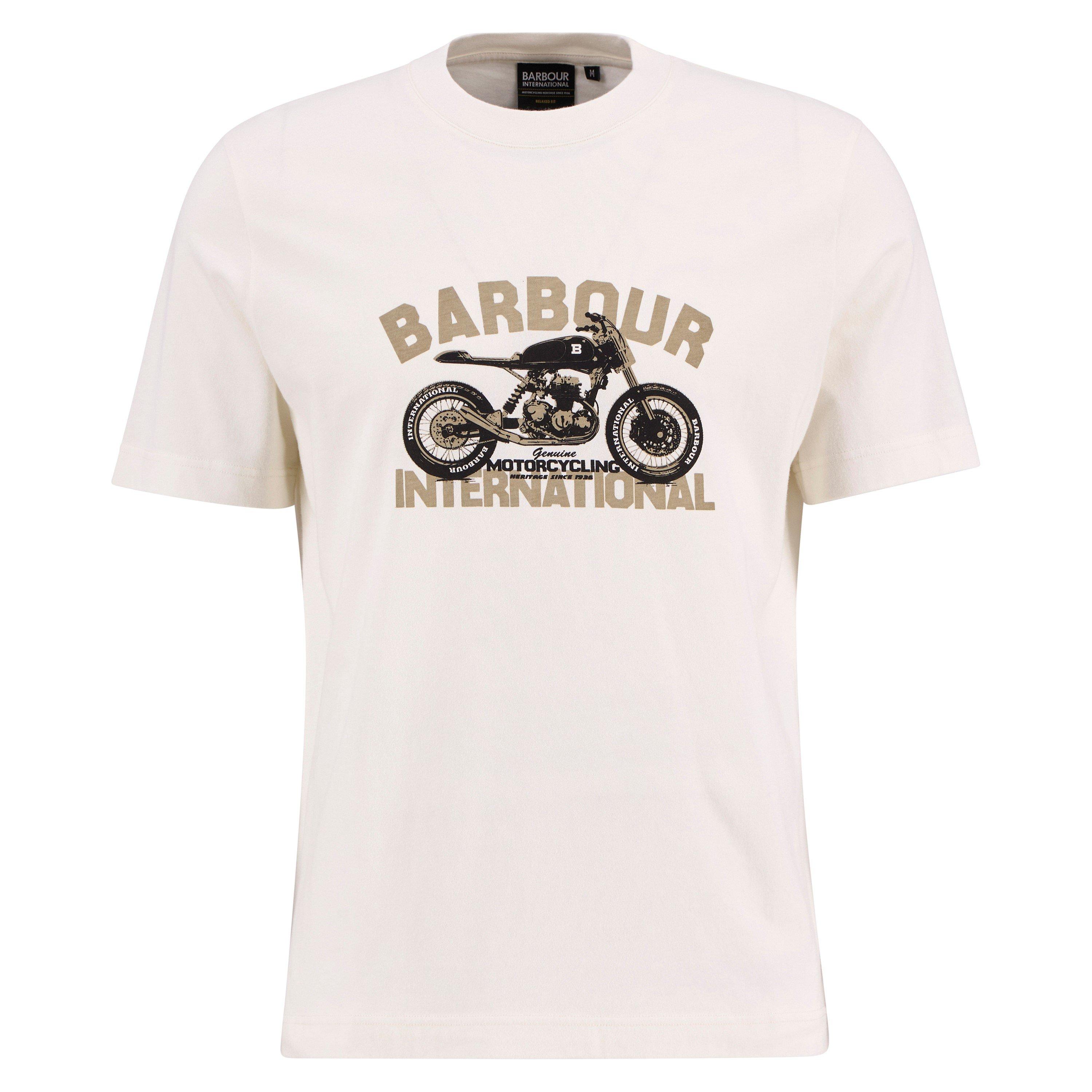 Barbour International Men's Whspr Wht Wh32 Shifter Graphic Print T-Shirt - XL
