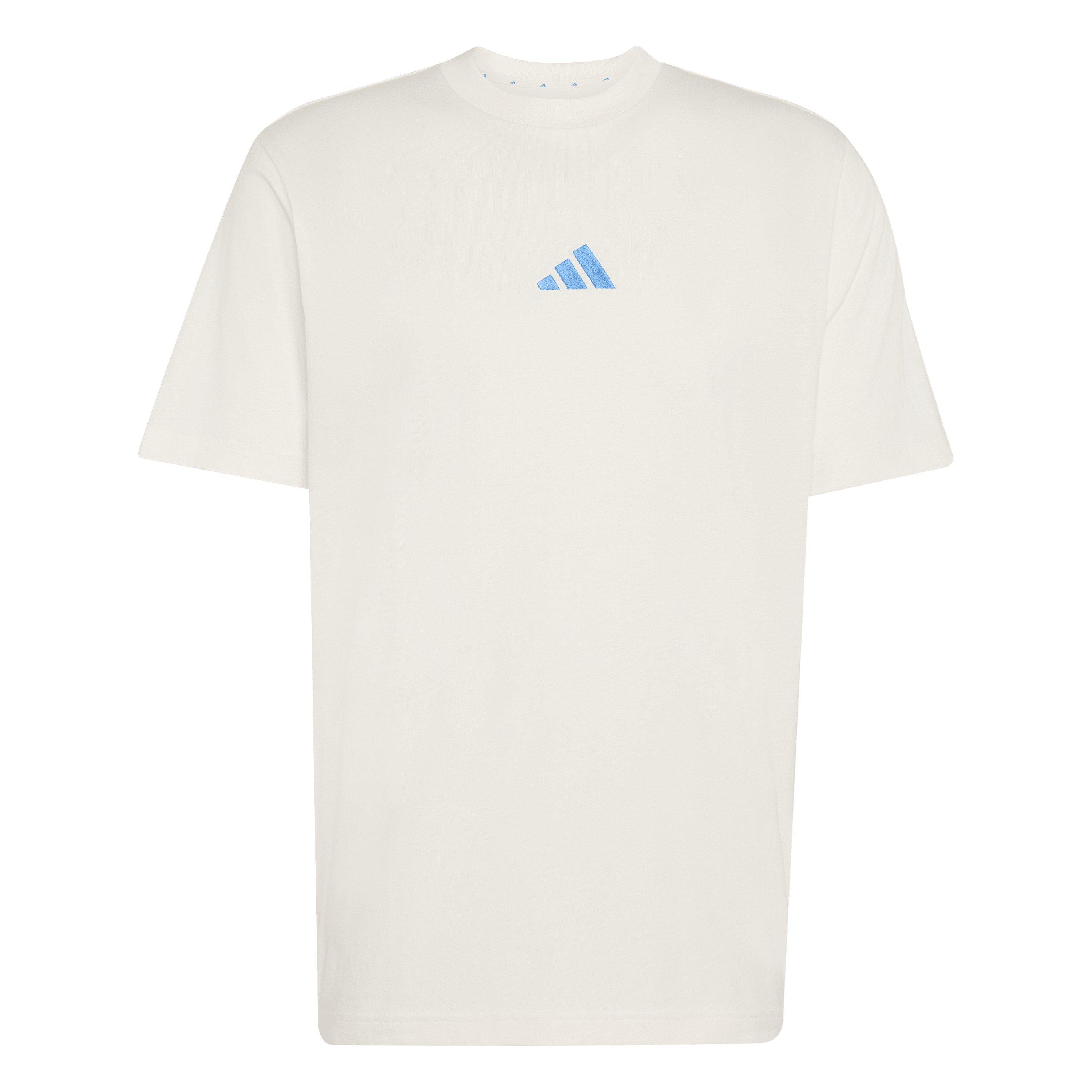 Adidas Men's Essentials Single Jersey Logo T-Shirt - Off White Sl - L
