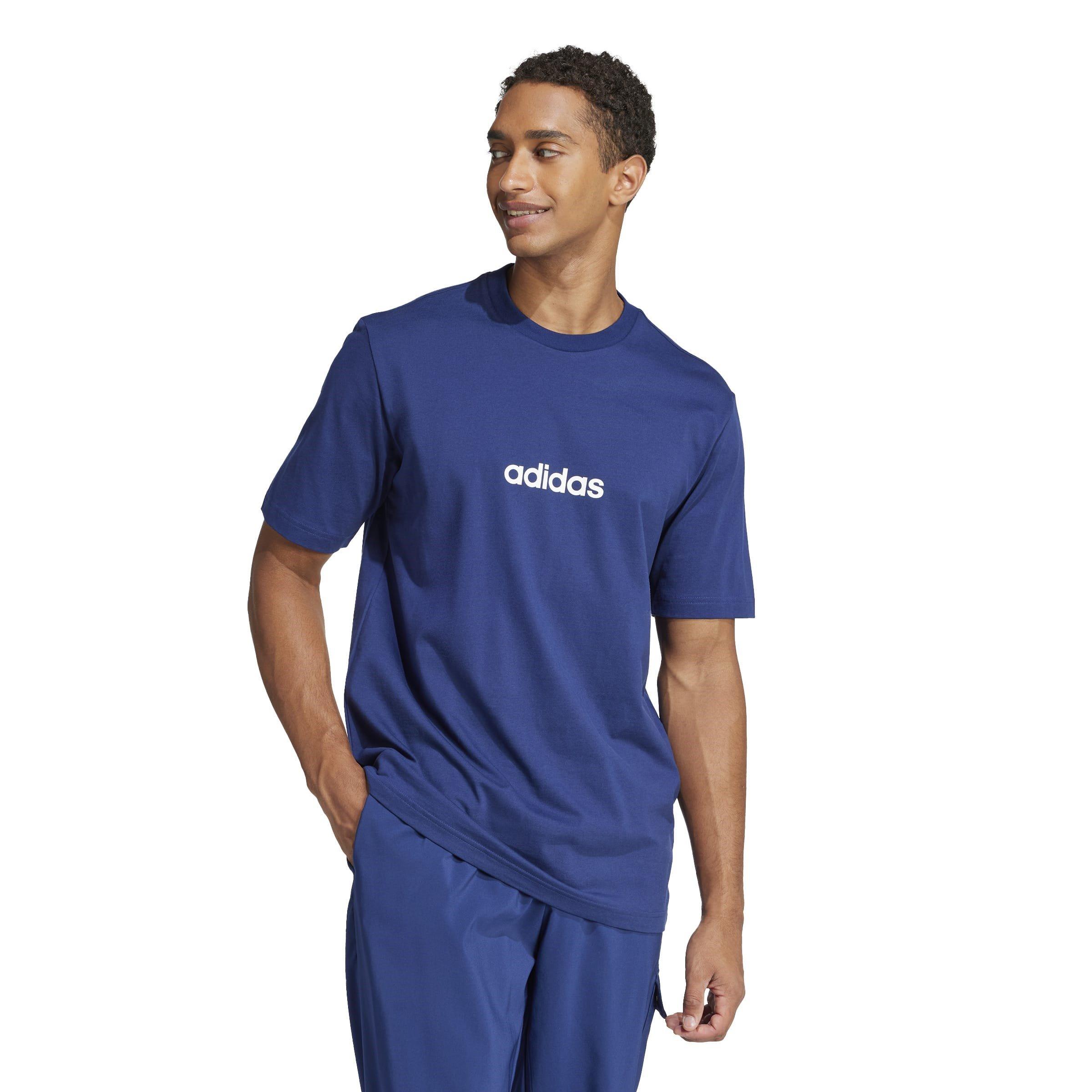 adidas Essentials Linear Single Jersey Tee Dark Blue/White — foto 2