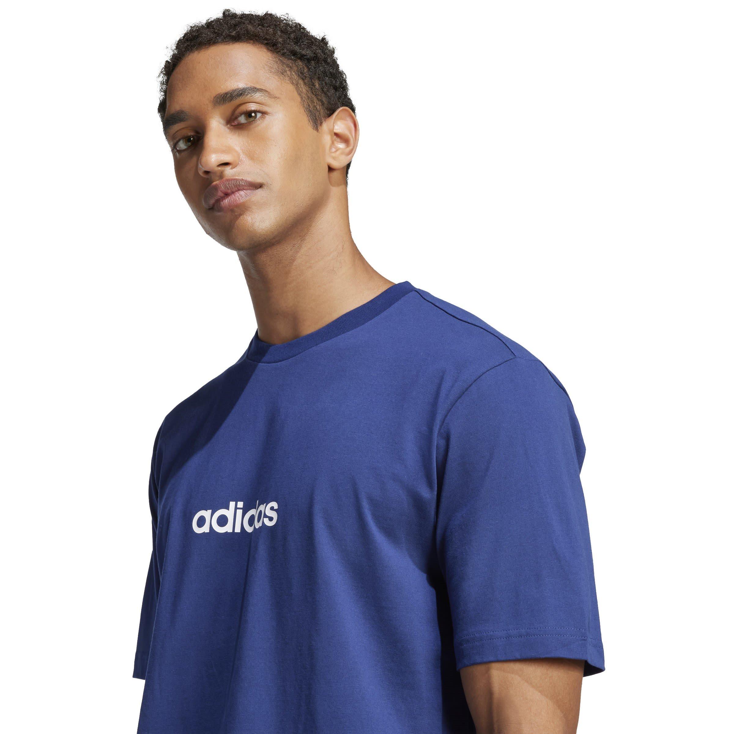 adidas Essentials Linear Single Jersey Tee Dark Blue/White — foto 5