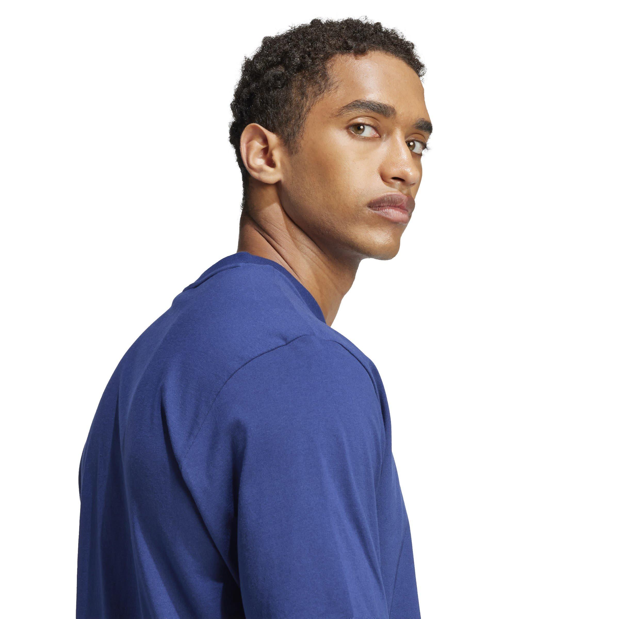adidas Essentials Linear Single Jersey Tee Dark Blue/White — foto 6