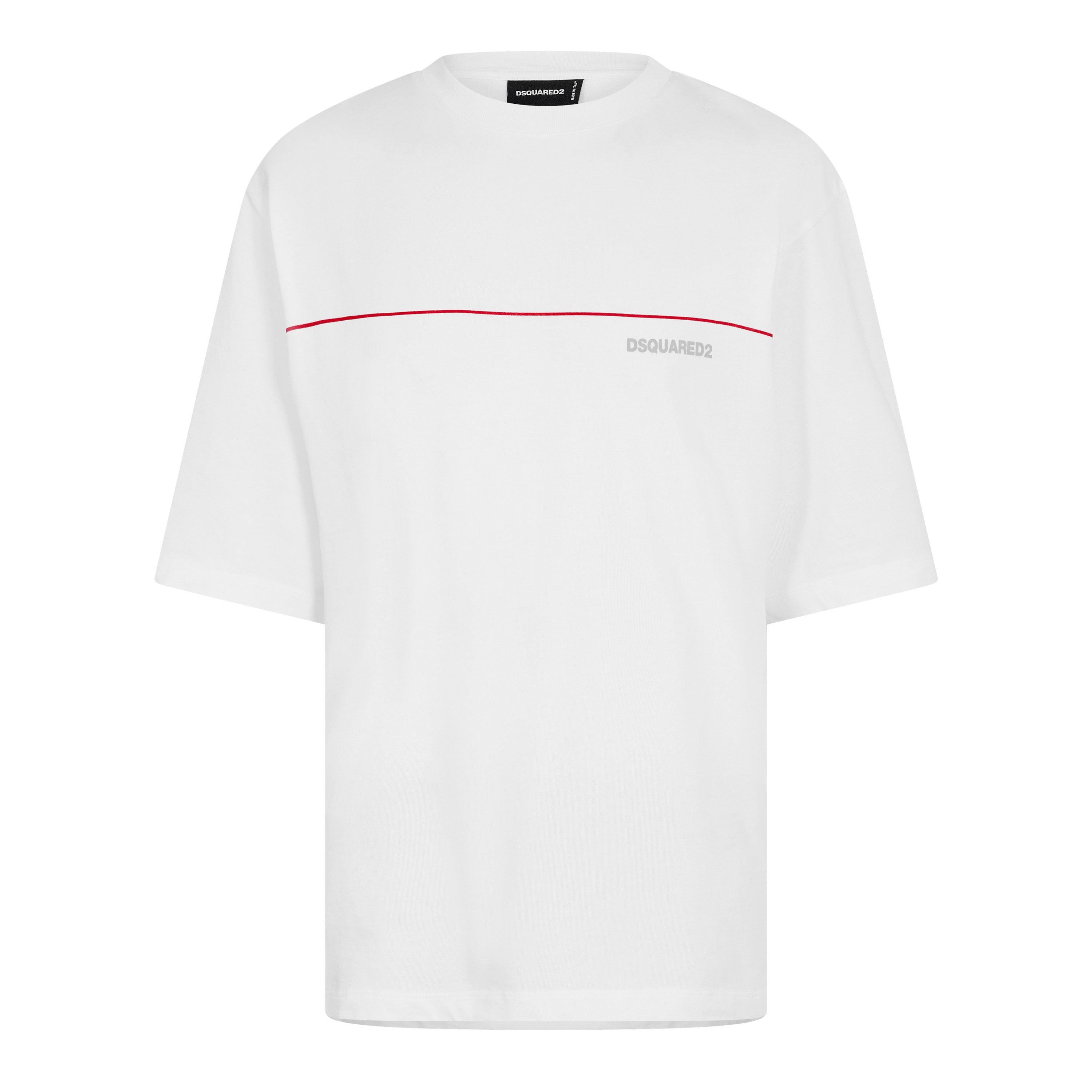 White - DSquared2 - Men's DSQ Line Oversized T-Shirt - 1