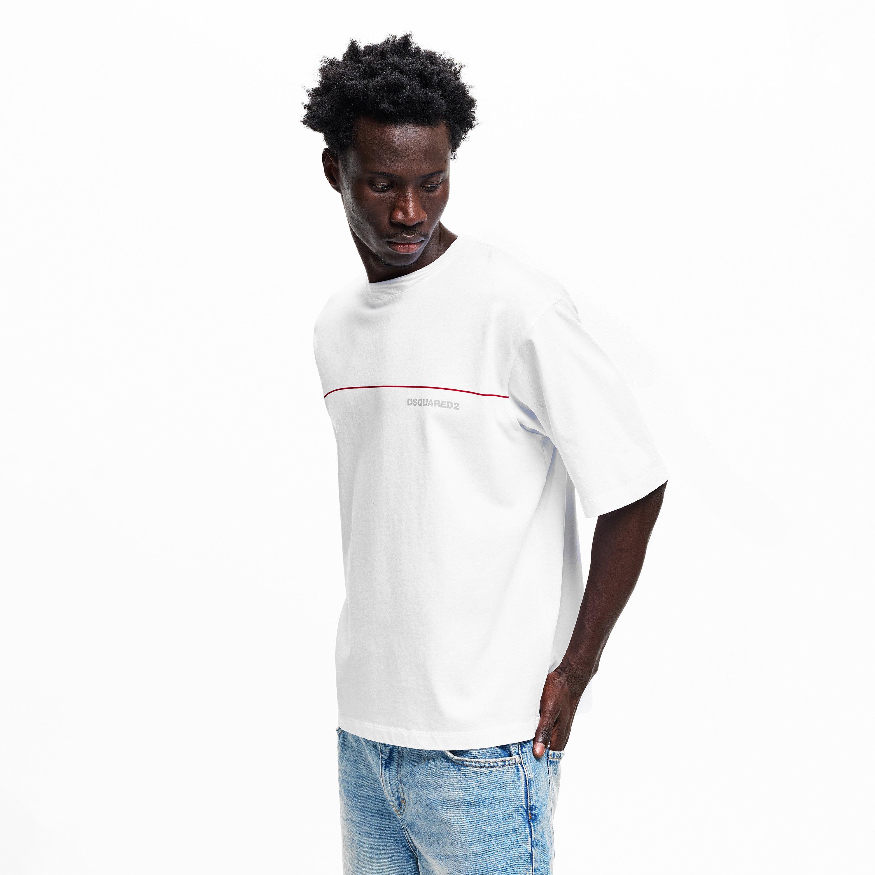 White - DSquared2 - DSQ Line Tee Sn62 - 3