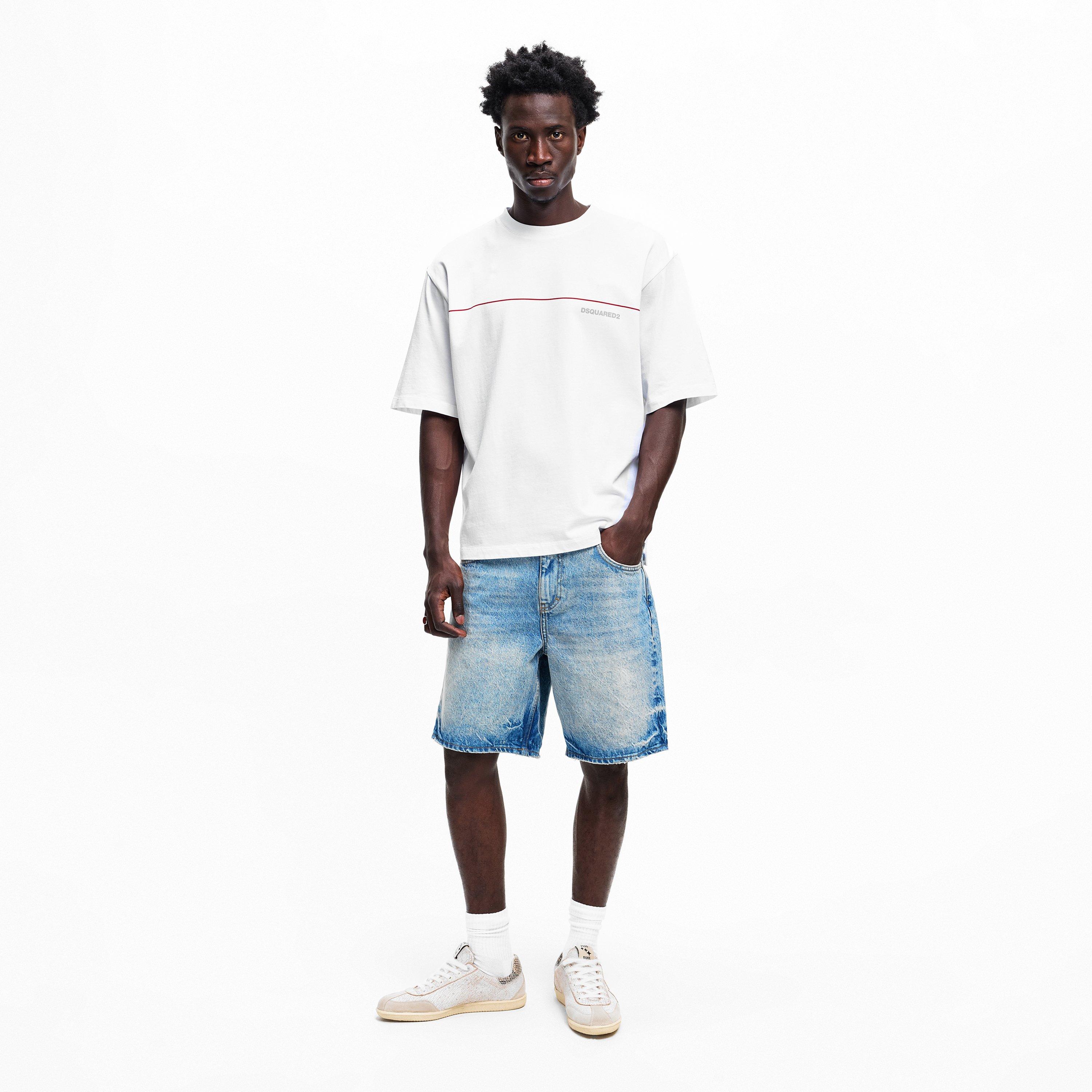 White - DSquared2 - DSQ Line Tee Sn62 - 5