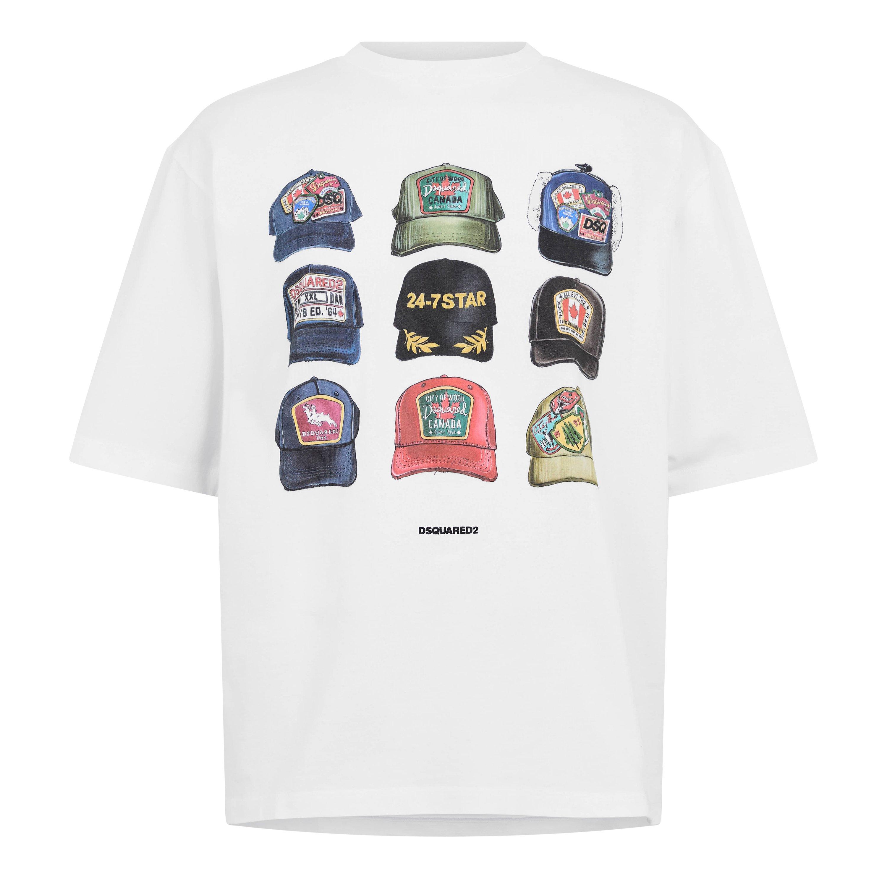 DSquared2 Men's DSQ Cap Oversized T-Shirt - White - S