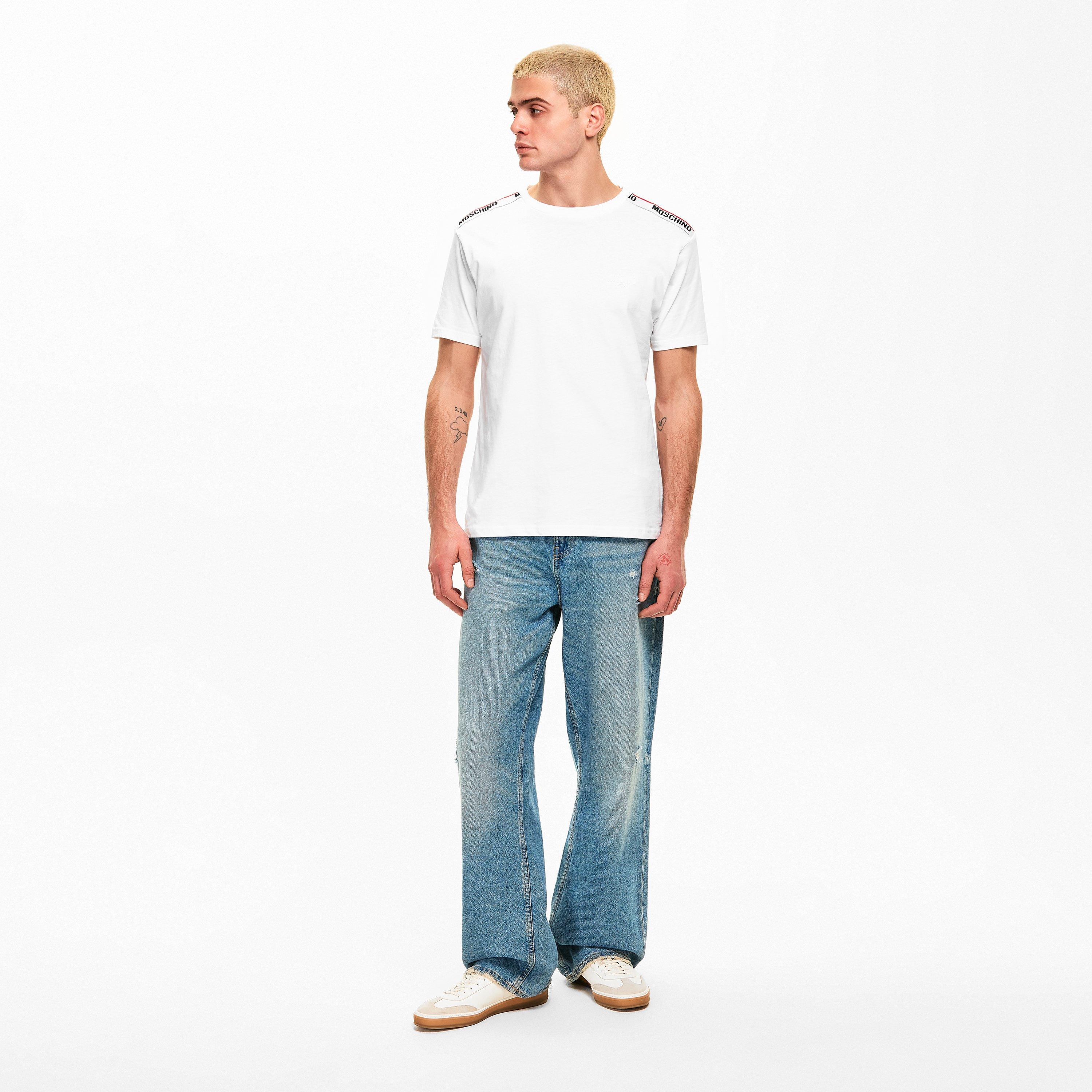 White - Moschino - Men's Tape T-Shirt - 6