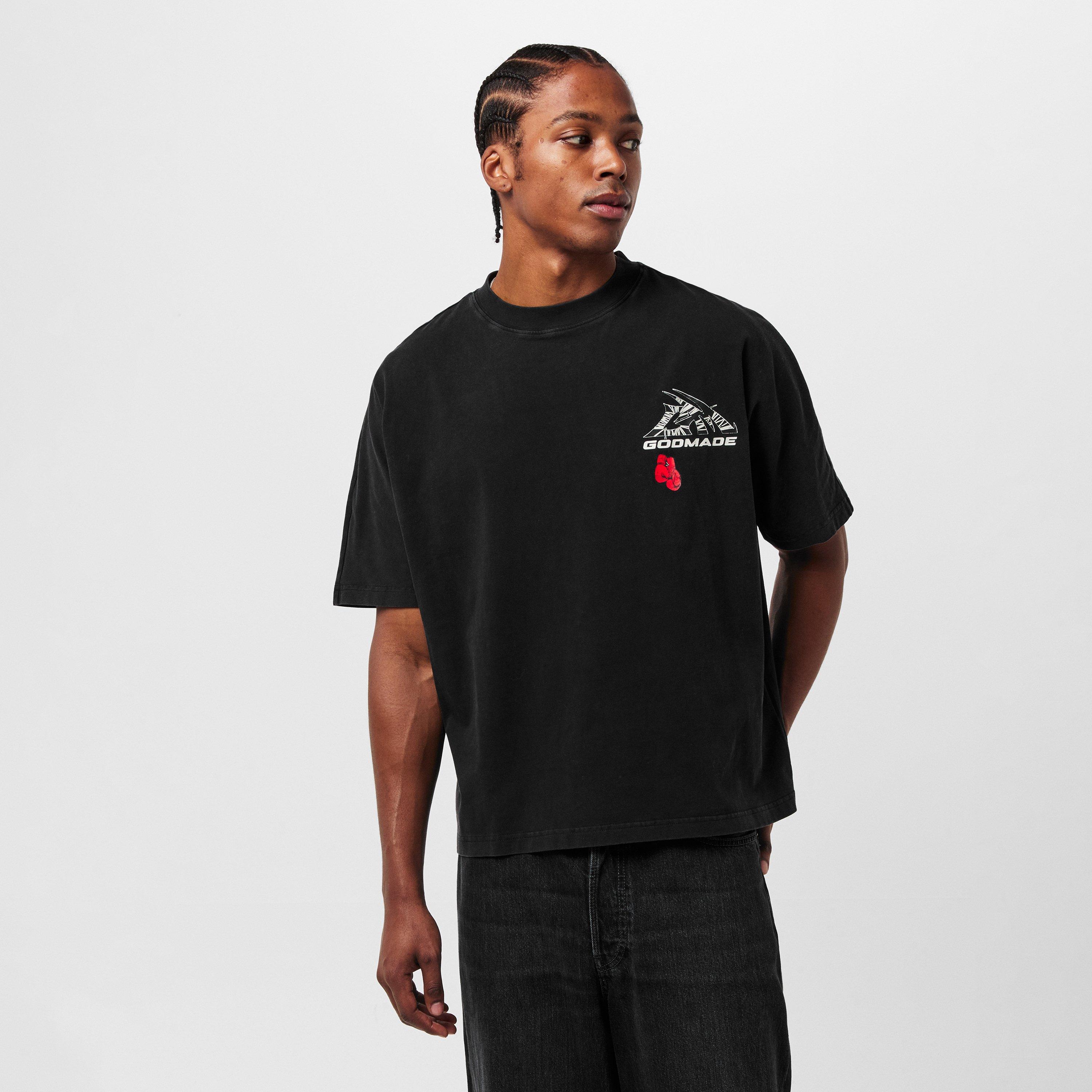 Black - God Made - Men's GM Logo Wrap Regular Fit T-Shirt - 3