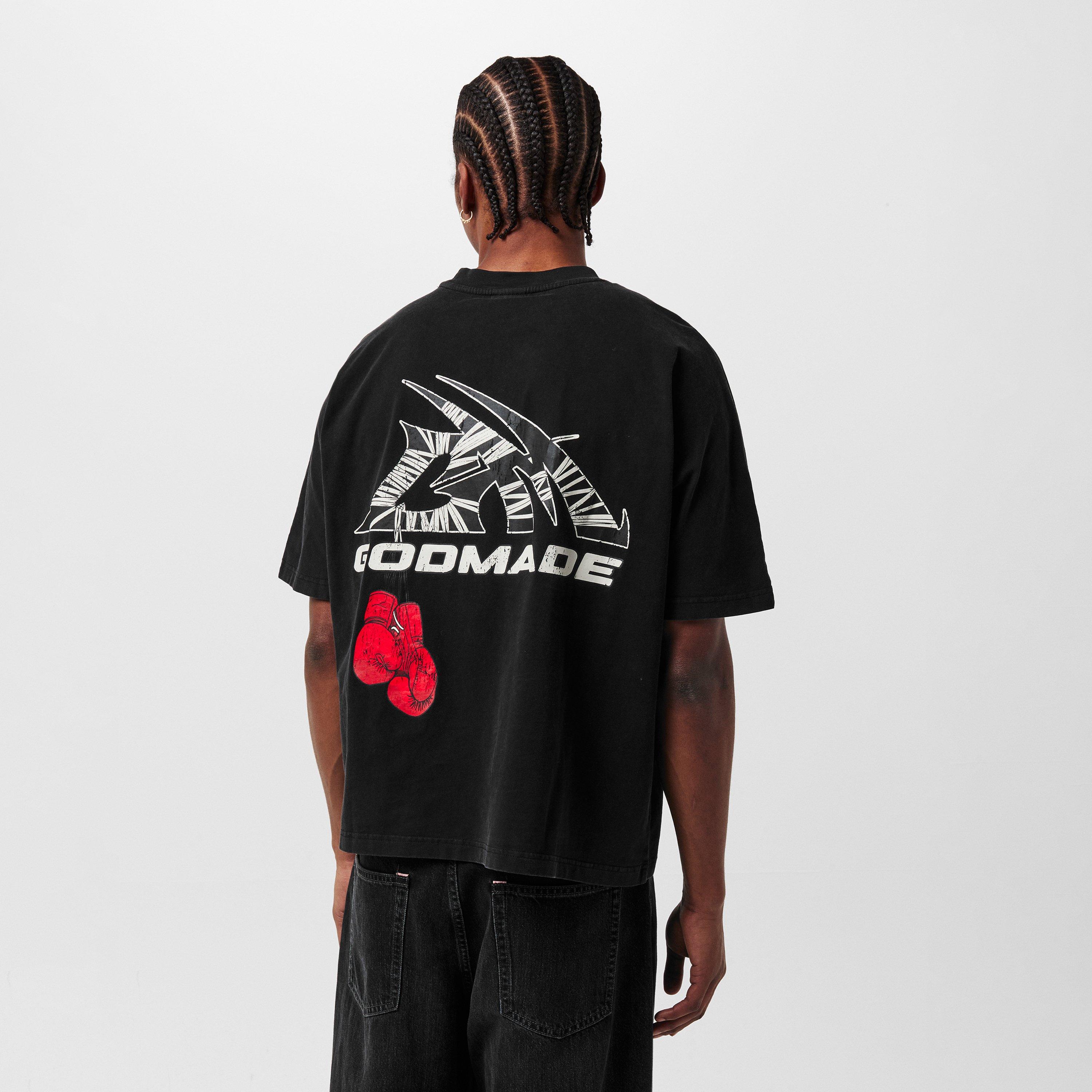 Black - God Made - Men's GM Logo Wrap Regular Fit T-Shirt - 4