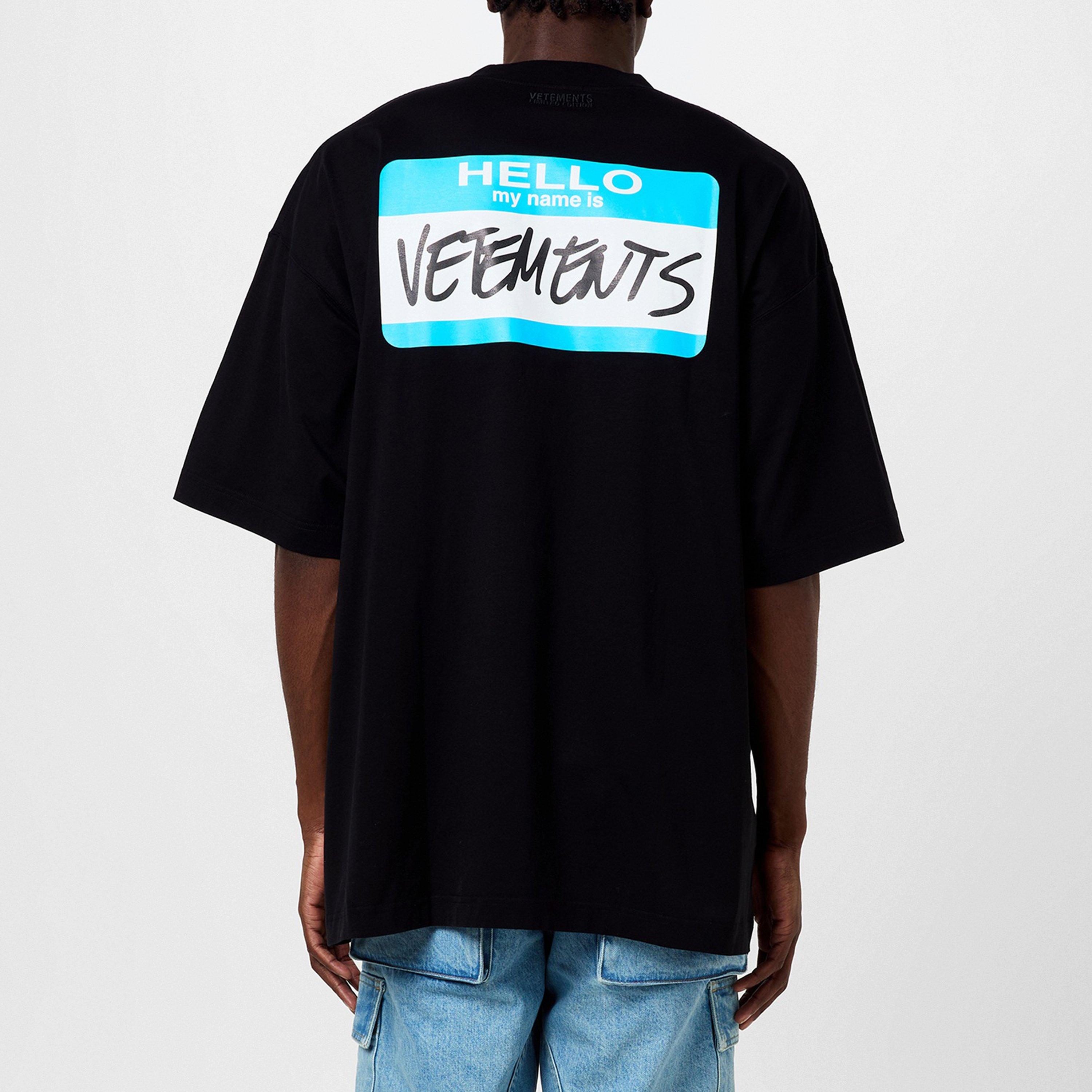 関税込【VETEMENTS】Name Badge T-Shirt Yellow VETEMENTS | Name Badge T-Shirt | Men | Oversized T-Shirts