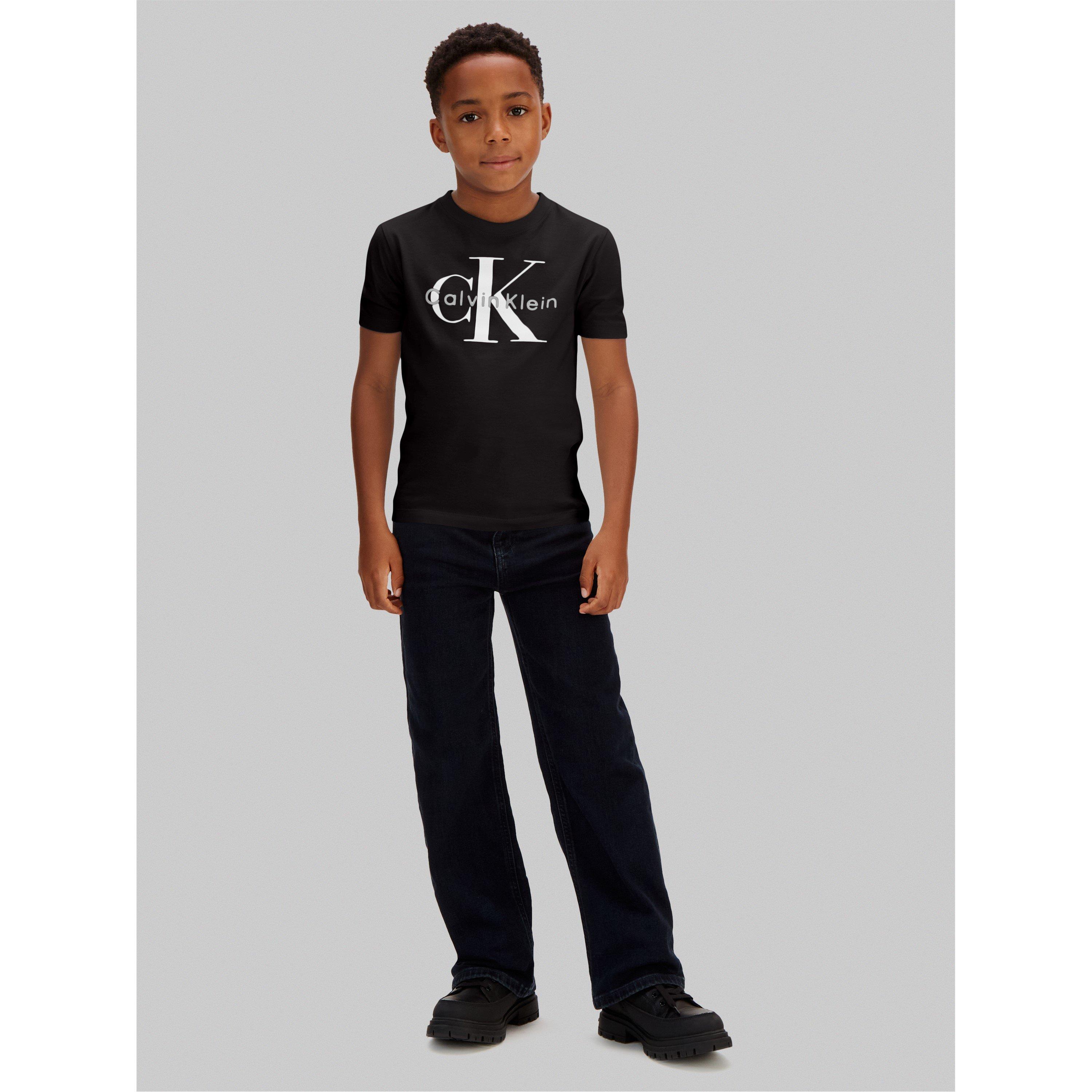 Zwart - Calvin Klein - CK L Logo T-Shirt Jn63 - 4