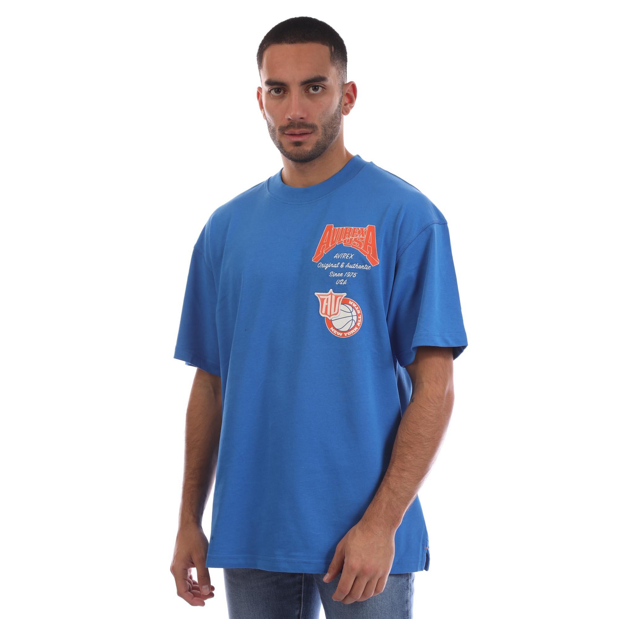 Blue - Avirex - Men's Mccarren Oversized Fit Oversized T-Shirt - 1