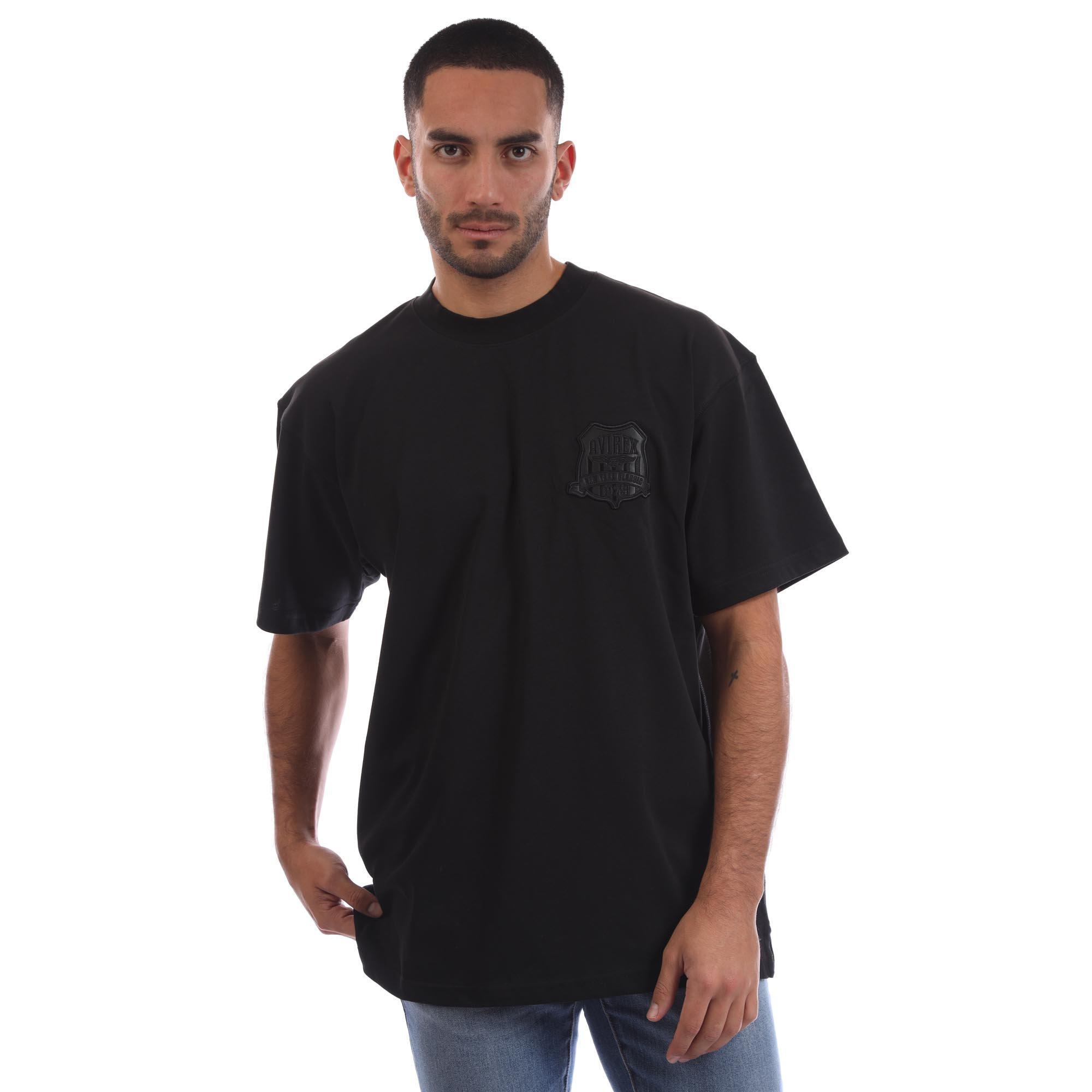 Black - Avirex - Men's Beam Oversized T-Shirt - 1