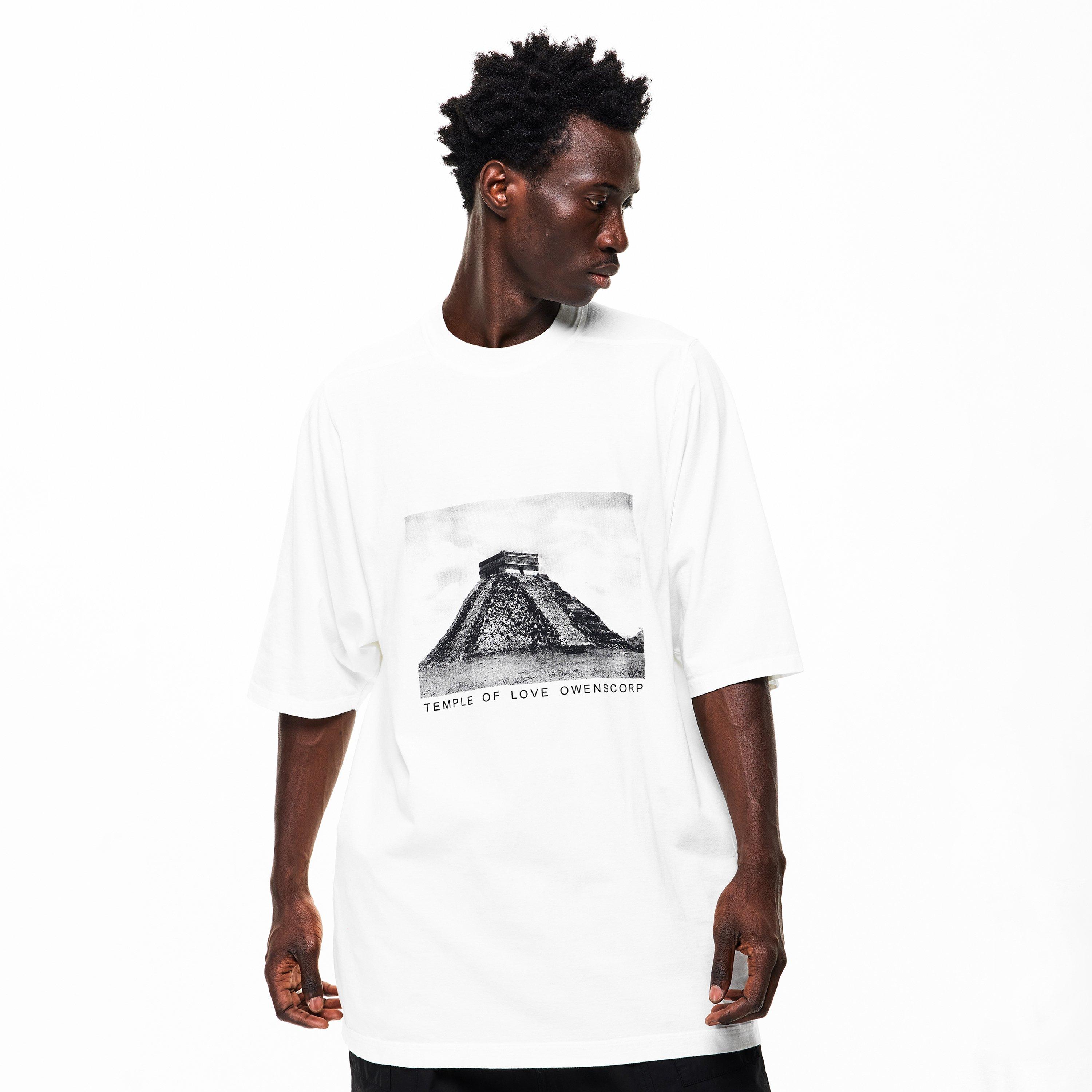 Milk/Black - Rick Owens Drkshdw - Men's DS Jmb Temple T Oversized Fit Oversized T-Shirt - 3