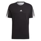 Noir - adidas - 3 Stripe T Shirt Mens - 1