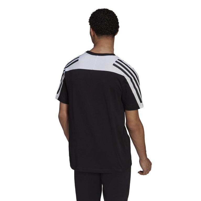 Noir - adidas - 3 Stripe T Shirt Mens - 3