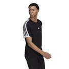 Noir - adidas - 3 Stripe T Shirt Mens - 4