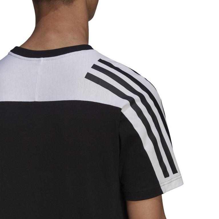 Noir - adidas - 3 Stripe T Shirt Mens - 6
