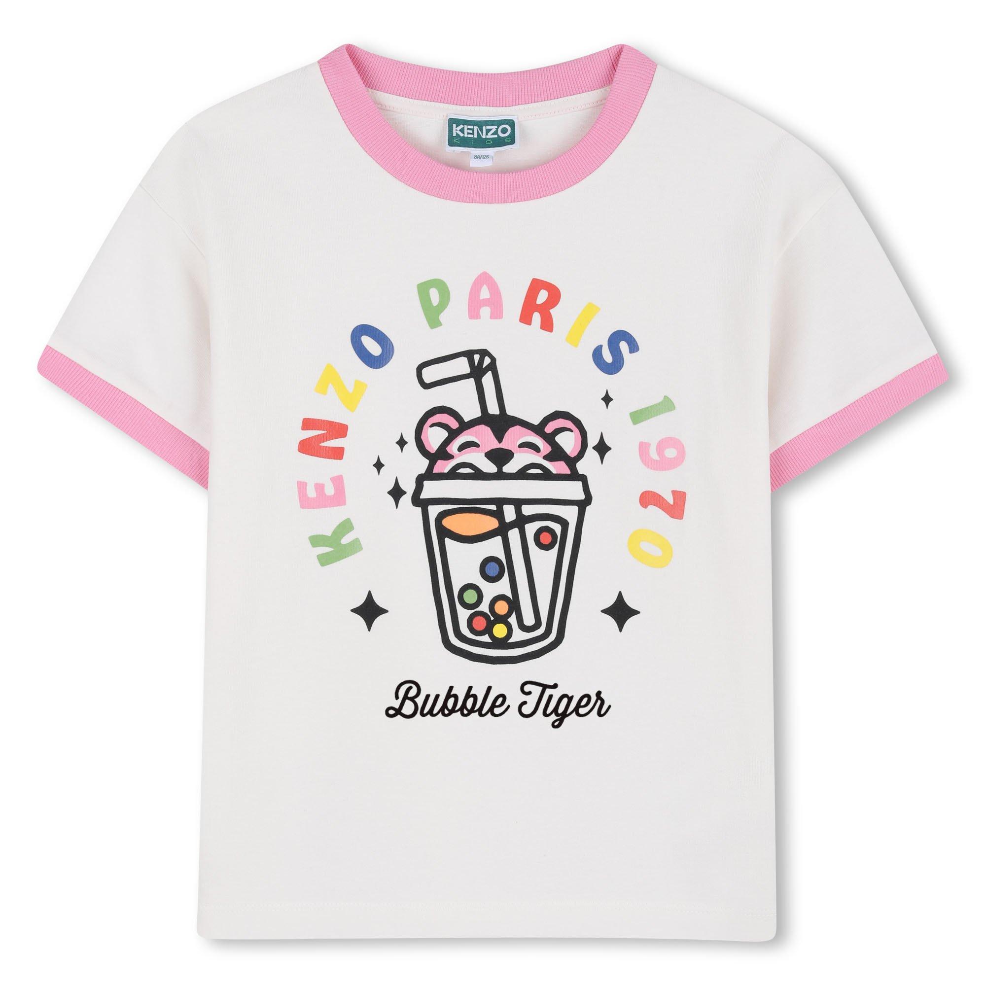 Kenzo Women's Cream Ss T Shirt Jn63 - 10Y