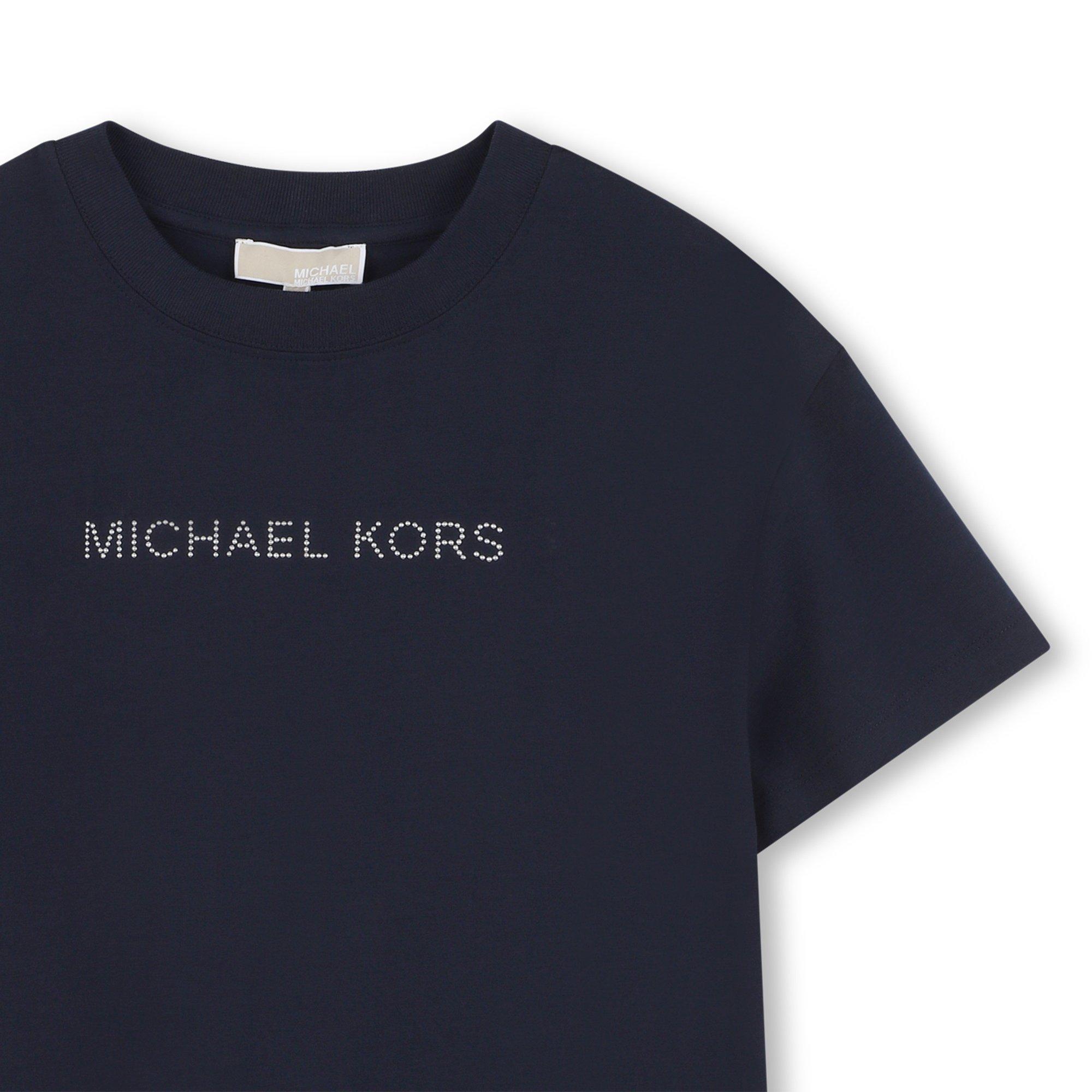 Navy Blue - Michael Kors - MK T Shirt Jn63 - 3