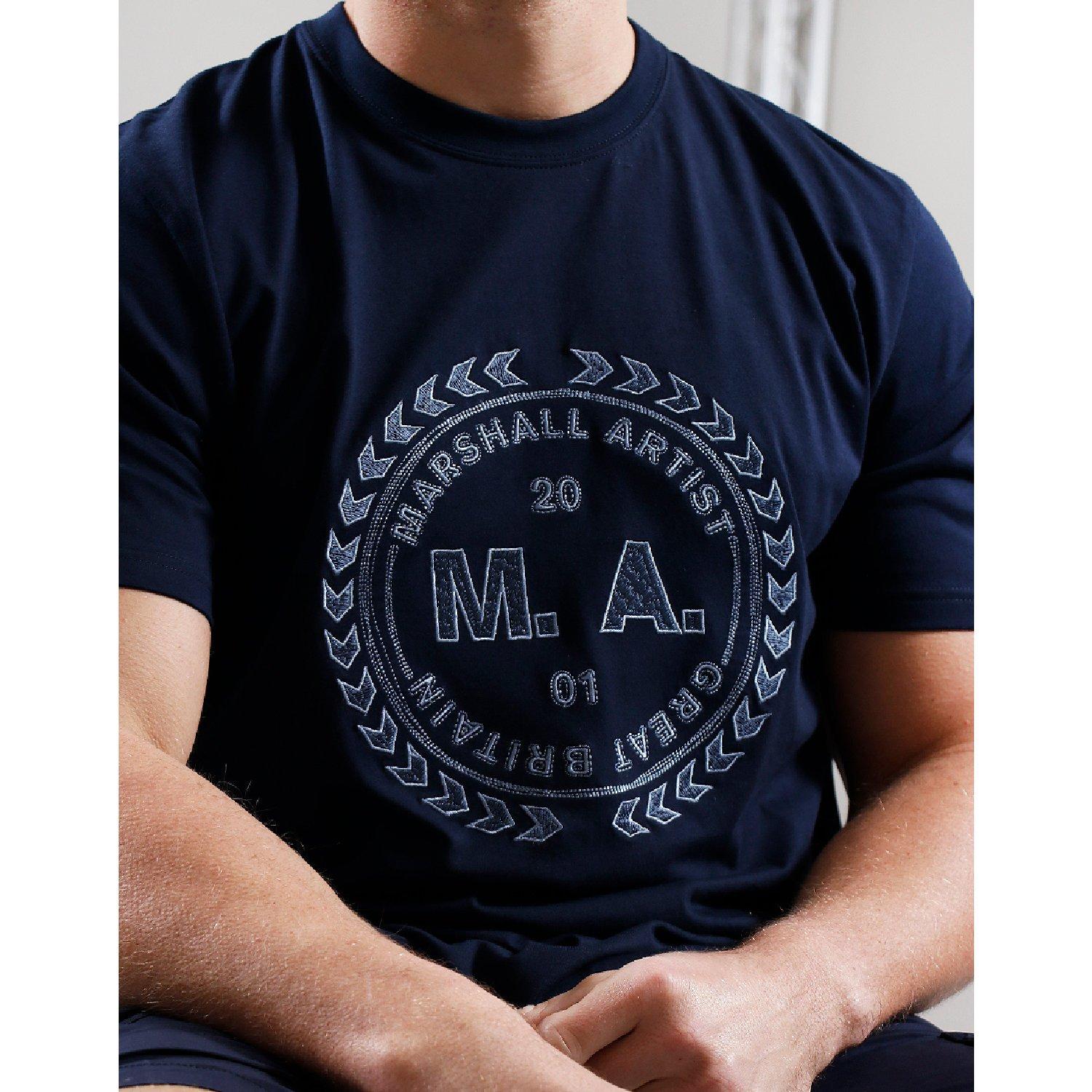 Marineblå - Marshall Artist - Spiro Regular Fit T-Shirt - 3